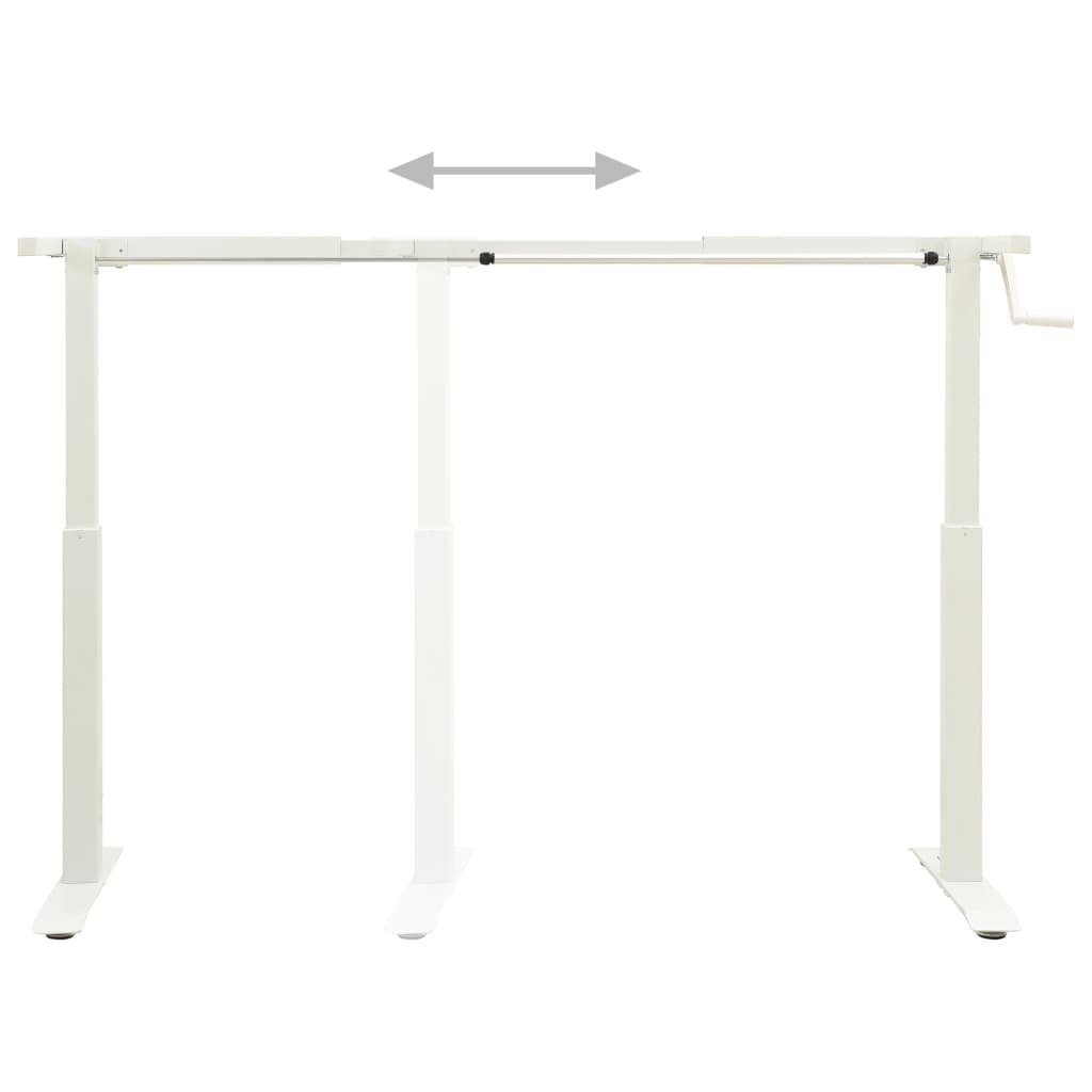 Weiß | Schreibtisch-Gestell Weiß vidaXL Handkurbel Schreibtisch Manuell Höhenverstellbar Weiß