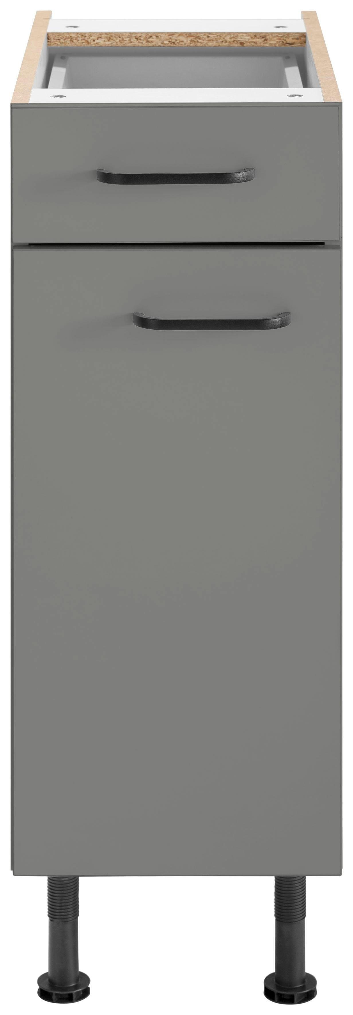 Breite Unterschrank Elga basaltgrau mit höhenverstellbaren Soft-Close-Funktion, 30 OPTIFIT | Füße, cm basaltgrau/basaltgrau