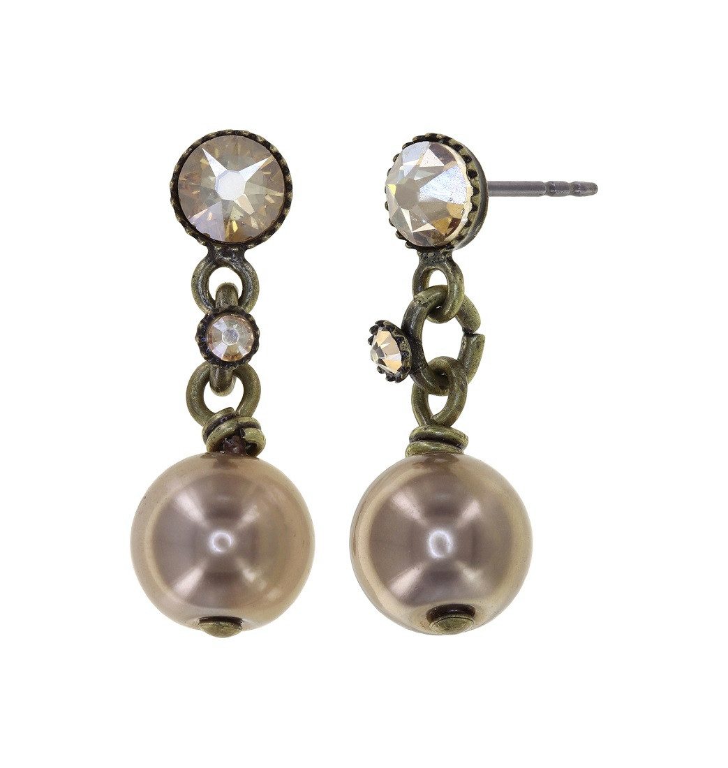 KONPLOTT Paar Серьги-гвоздики Konplott: pendelnde Серьги-гвоздики Metal Crush mit Perle - small