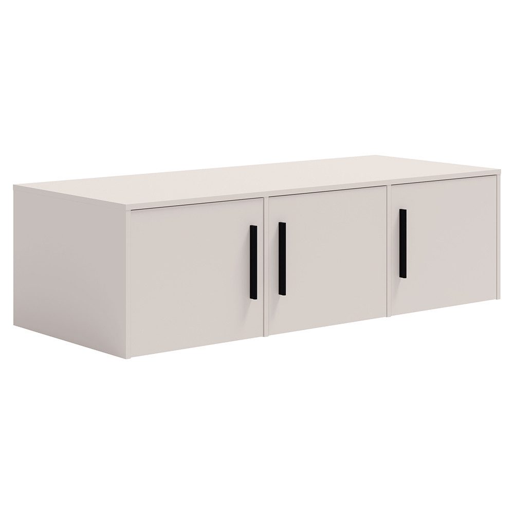 Lomadox Aufsatzschrank MOLLERUSA-132 für Kleiderschrank 150 cm breit, 3-türig, kaschmir