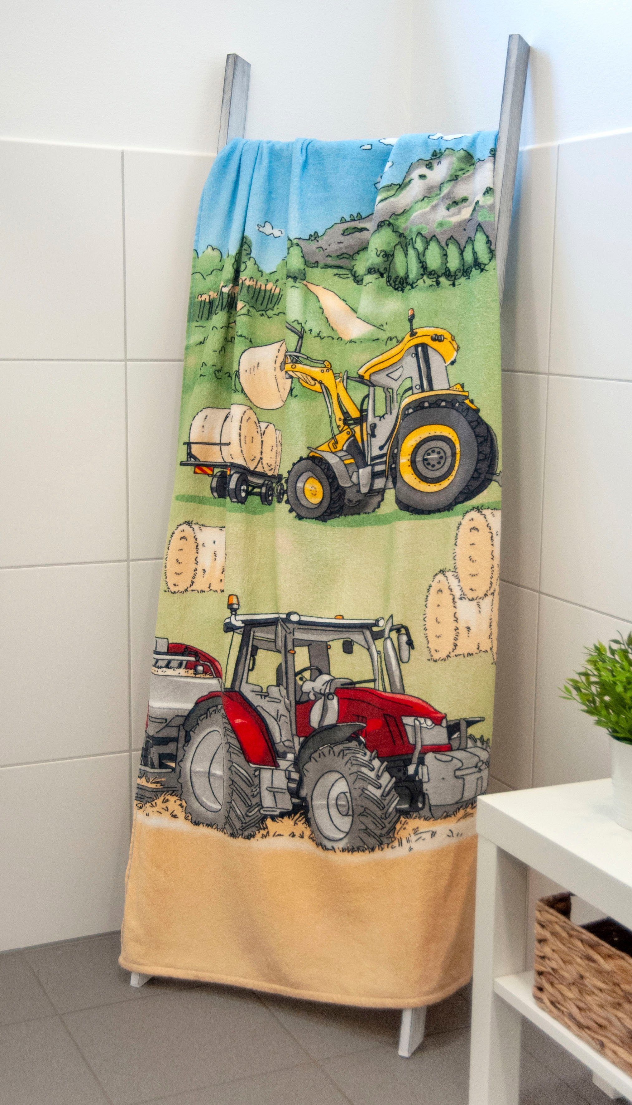 Herding Young Collection Badetuch Traktor, Velours (1-St), 75x150cm, hochfa günstig online kaufen
