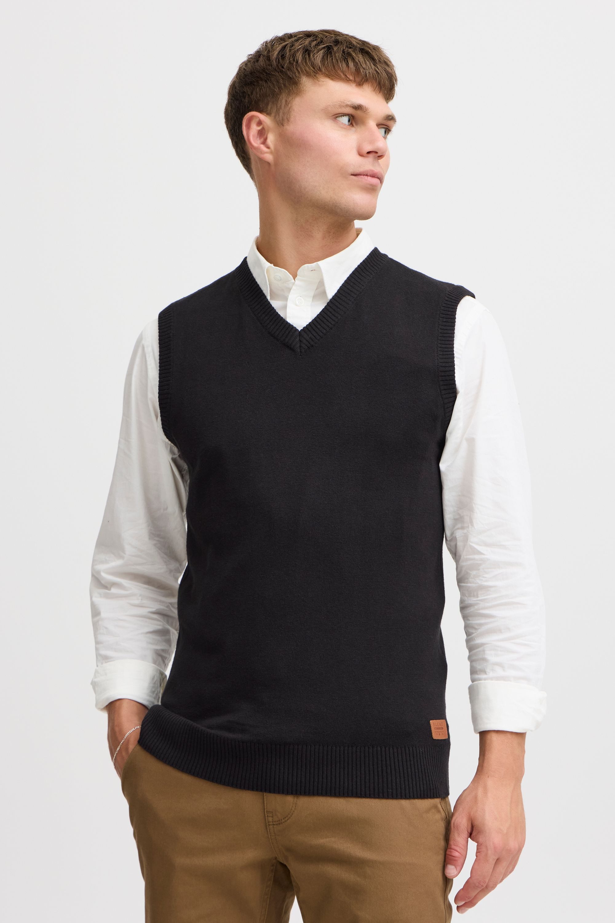 Blend V-Ausschnitt-Pullover BHLarsson Stilvoller Pullunder mit V-Ausschnitt