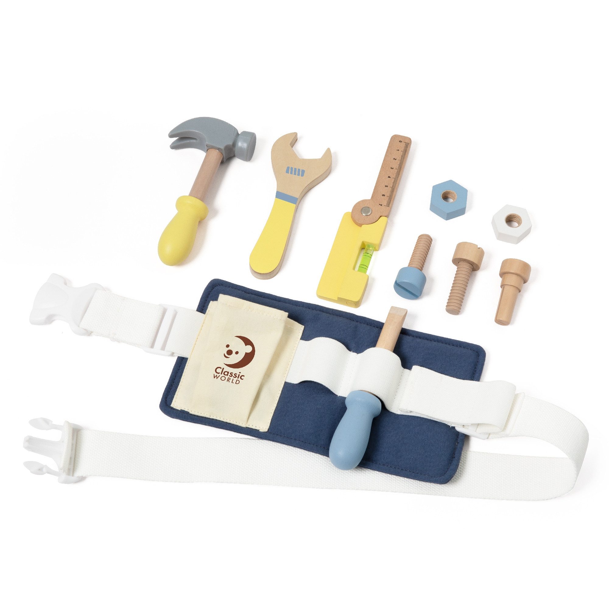 Classic World Spielwerkzeugtasche Classic World - Werkzeuggürtel - 30x13x3,2cm - ab 3 Jahre