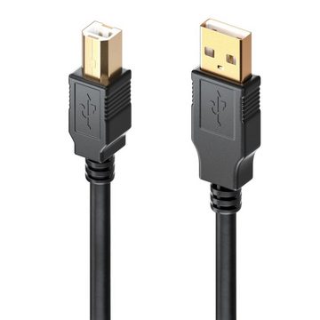 deleyCON deleyCON 20m Akives USB Druckerkabel USB2.0 USB-A zu B-Stecker USB-Kabel