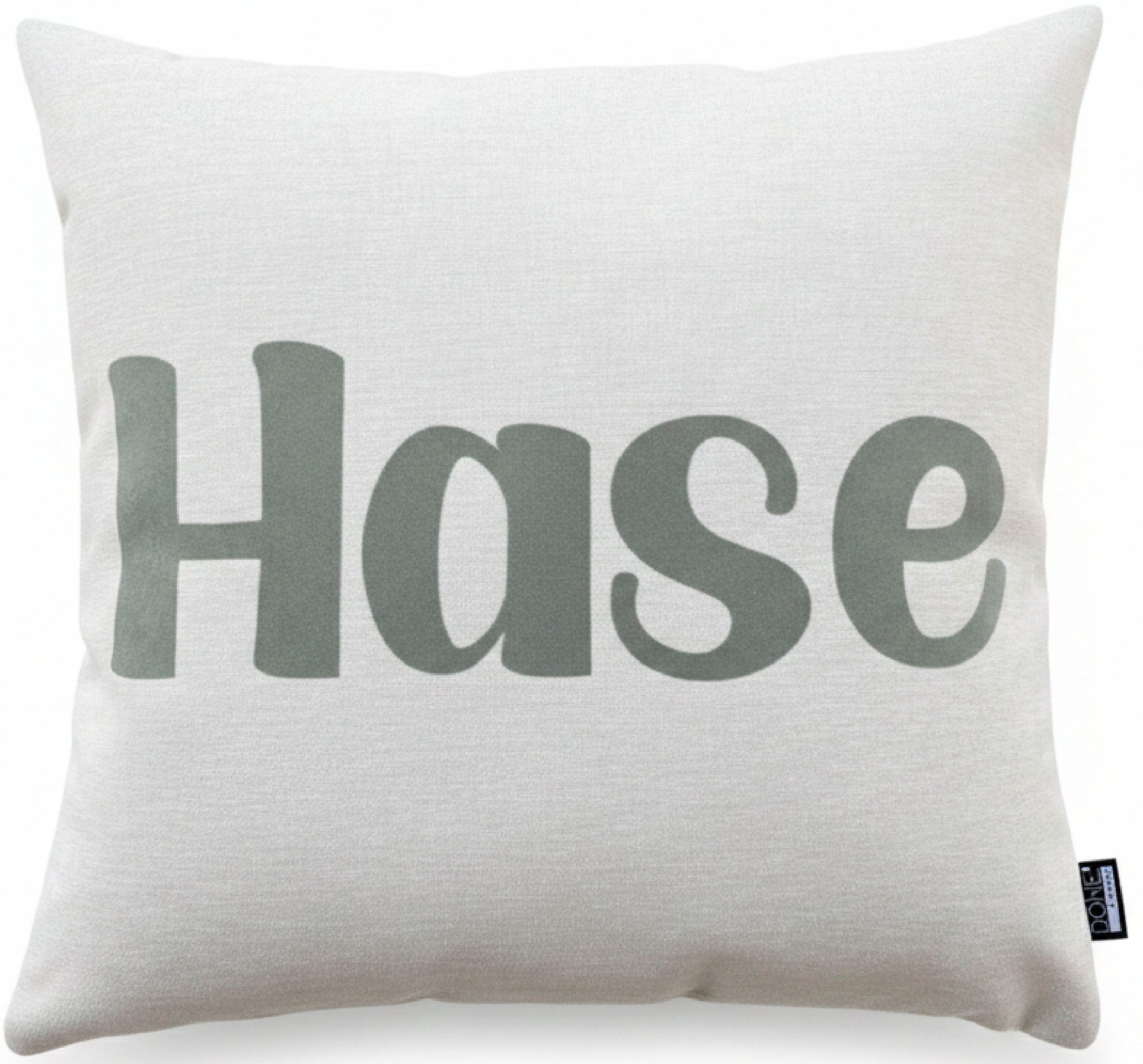 done.® Dekokissen HASE, Weicher Chenille-Stoff Kuschelige Beflockung