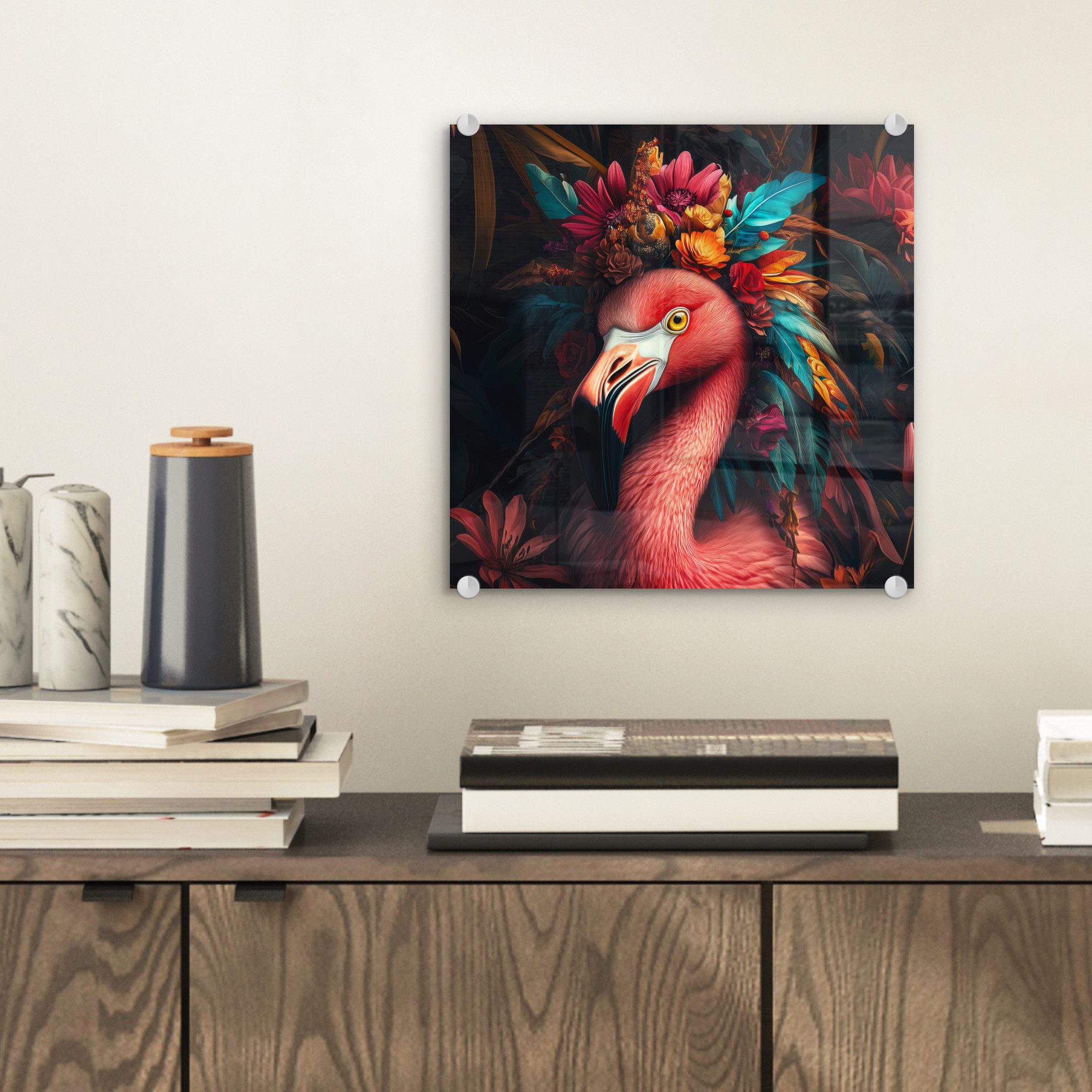 MuchoWow Acrylglasbild Flamingo - Farben - günstig online kaufen