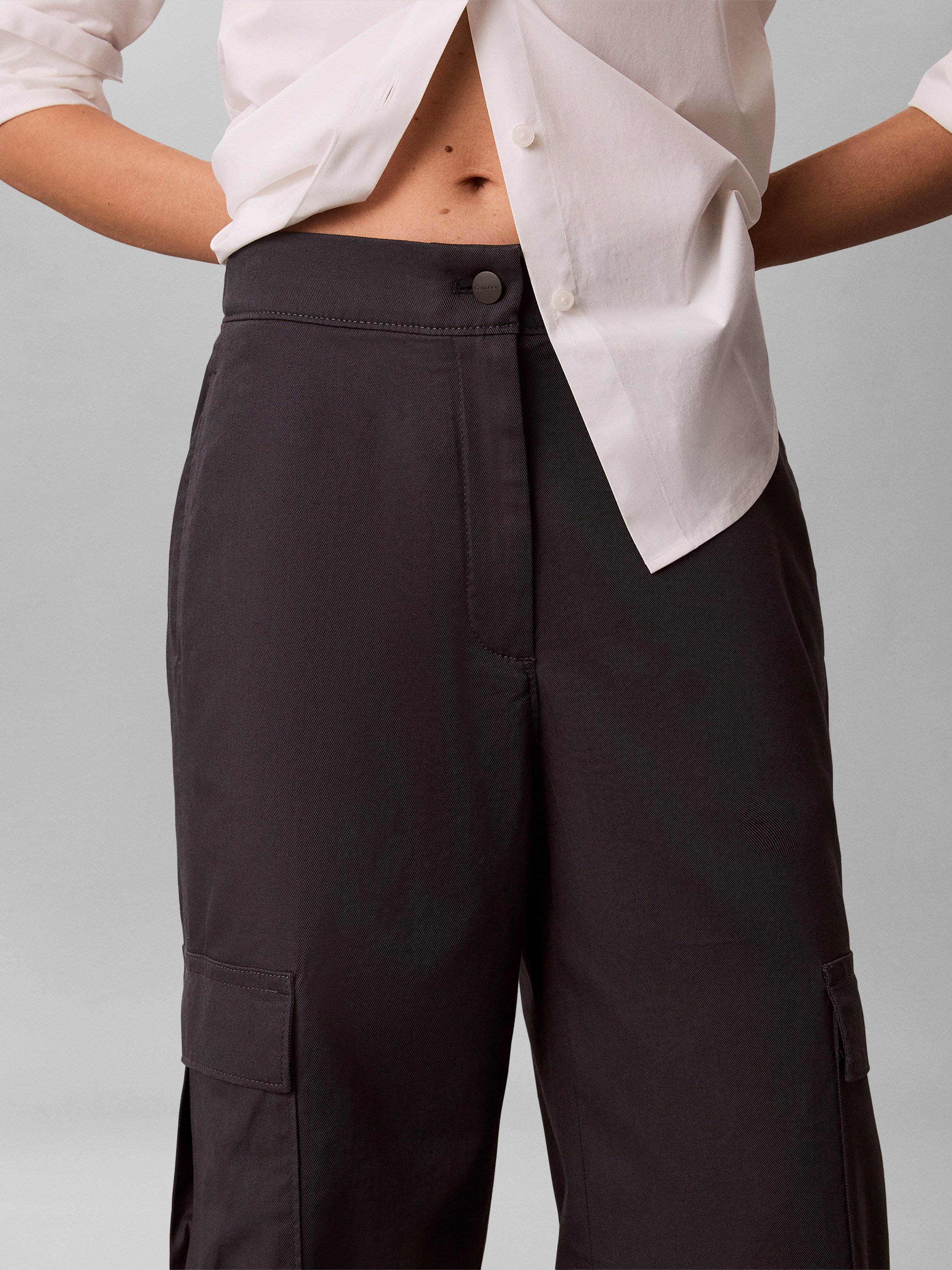 Calvin Klein Jeans Cargohose Elastikbund, High Waist, Relaxed Fit, Cargotaschen
