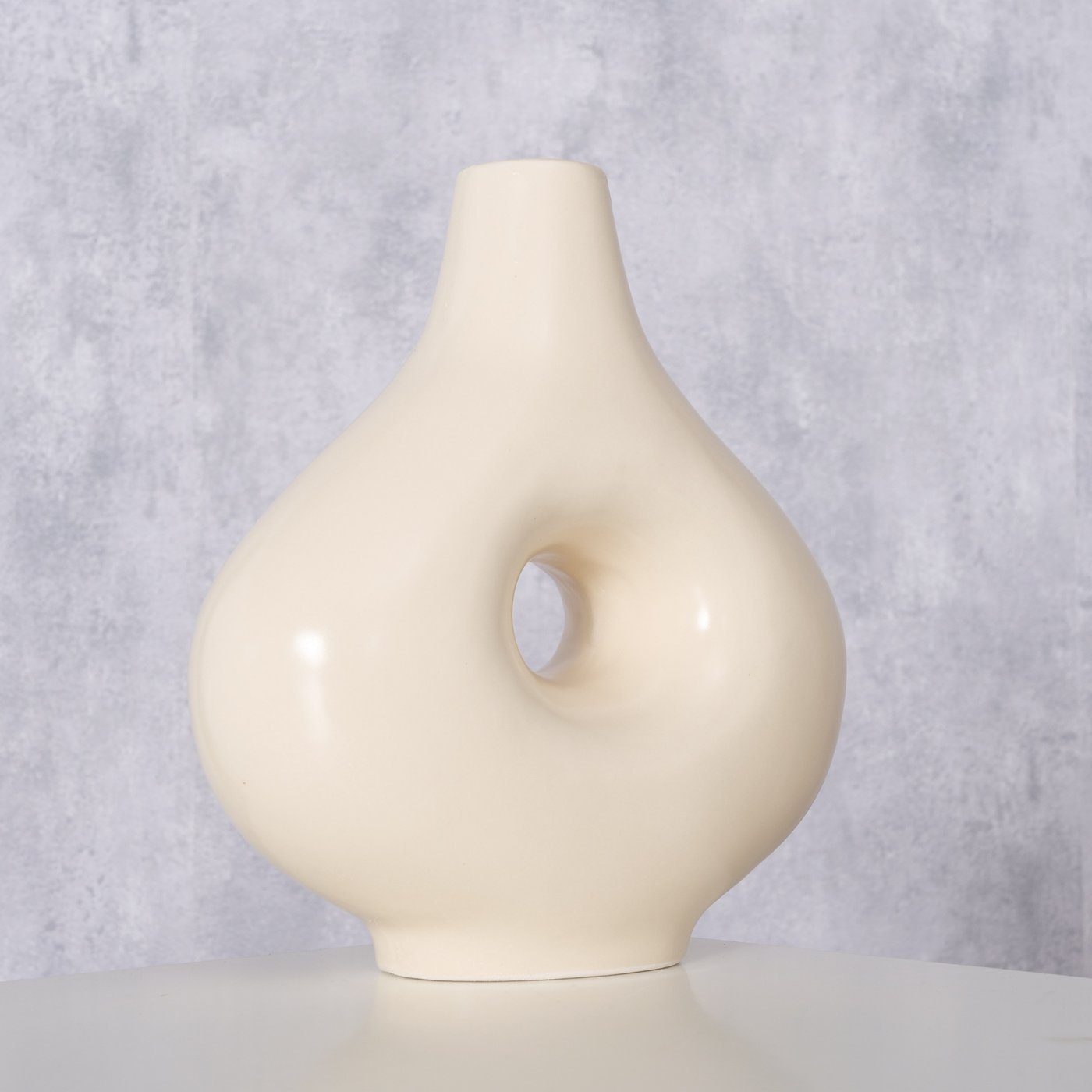 BOLTZE Dekovase "Abela" aus Keramik in creme H21cm, Vase