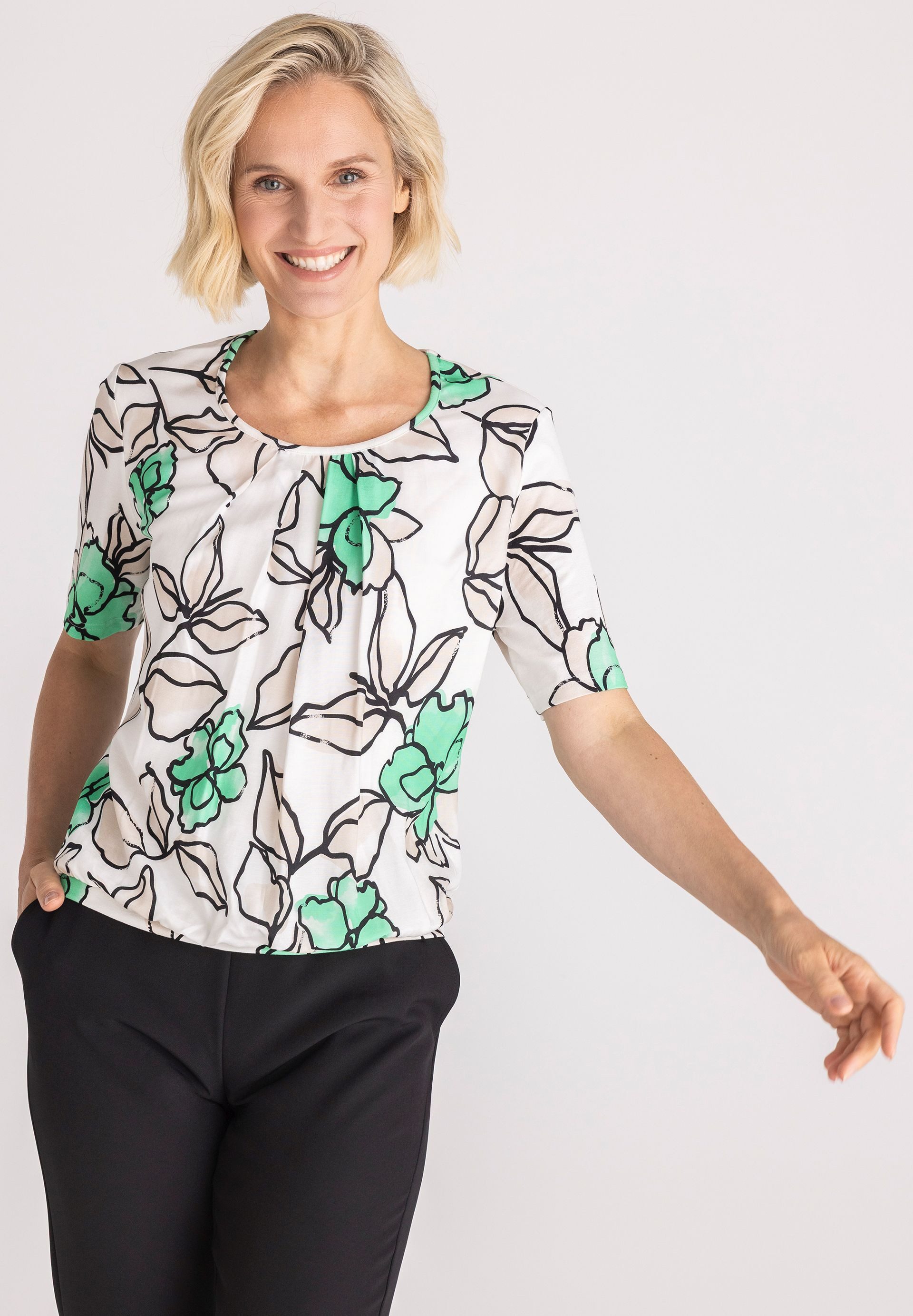 FRANK WALDER Blusenshirt mit zarter Falte