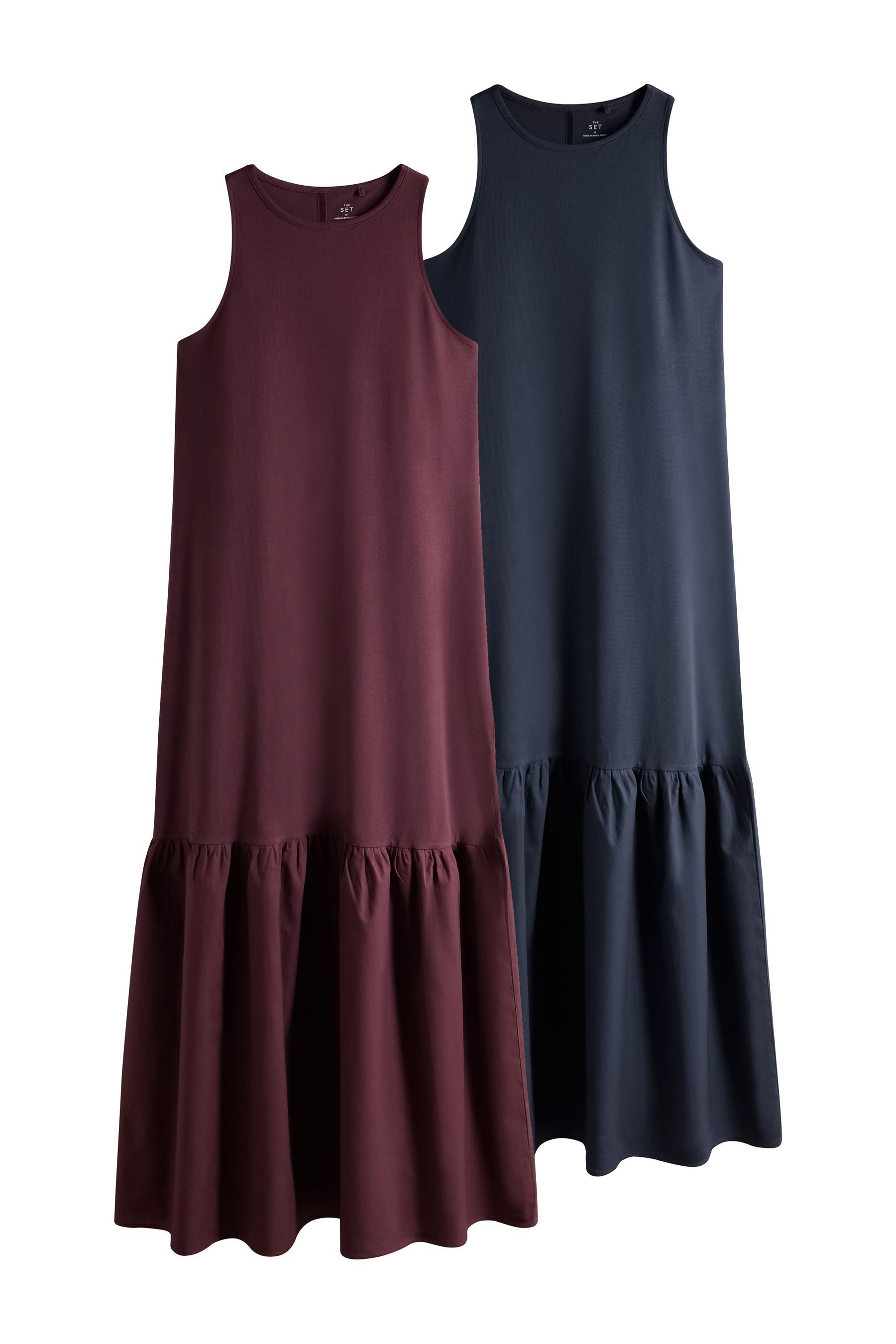The Set Maxikleid The Set Maxikleid mit tiefer Taille, 2er-Pack (2-tlg)