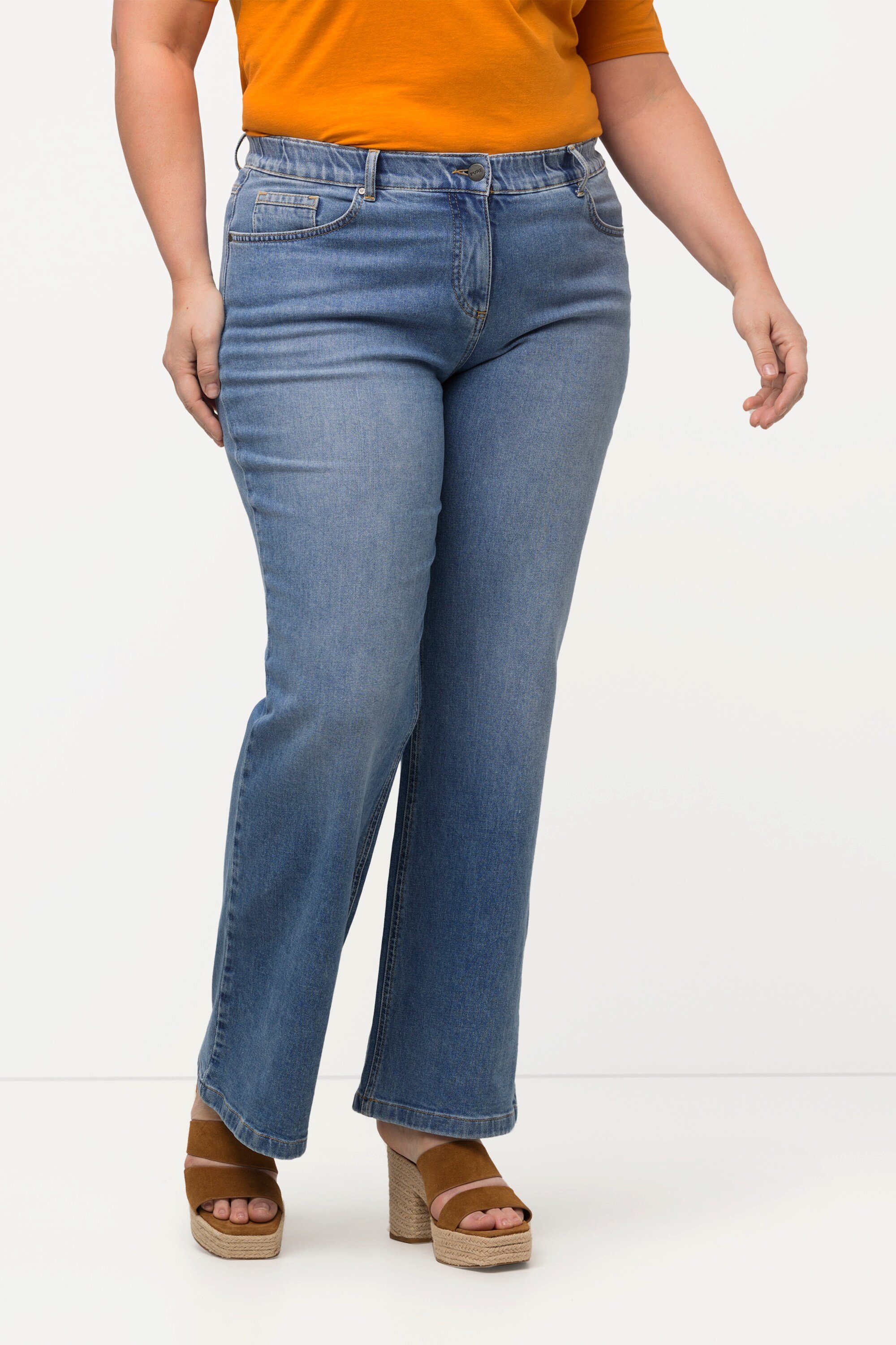 Ulla Popken Regular-fit-Jeans Marlenejeans Mary weites Bein Komfortbund