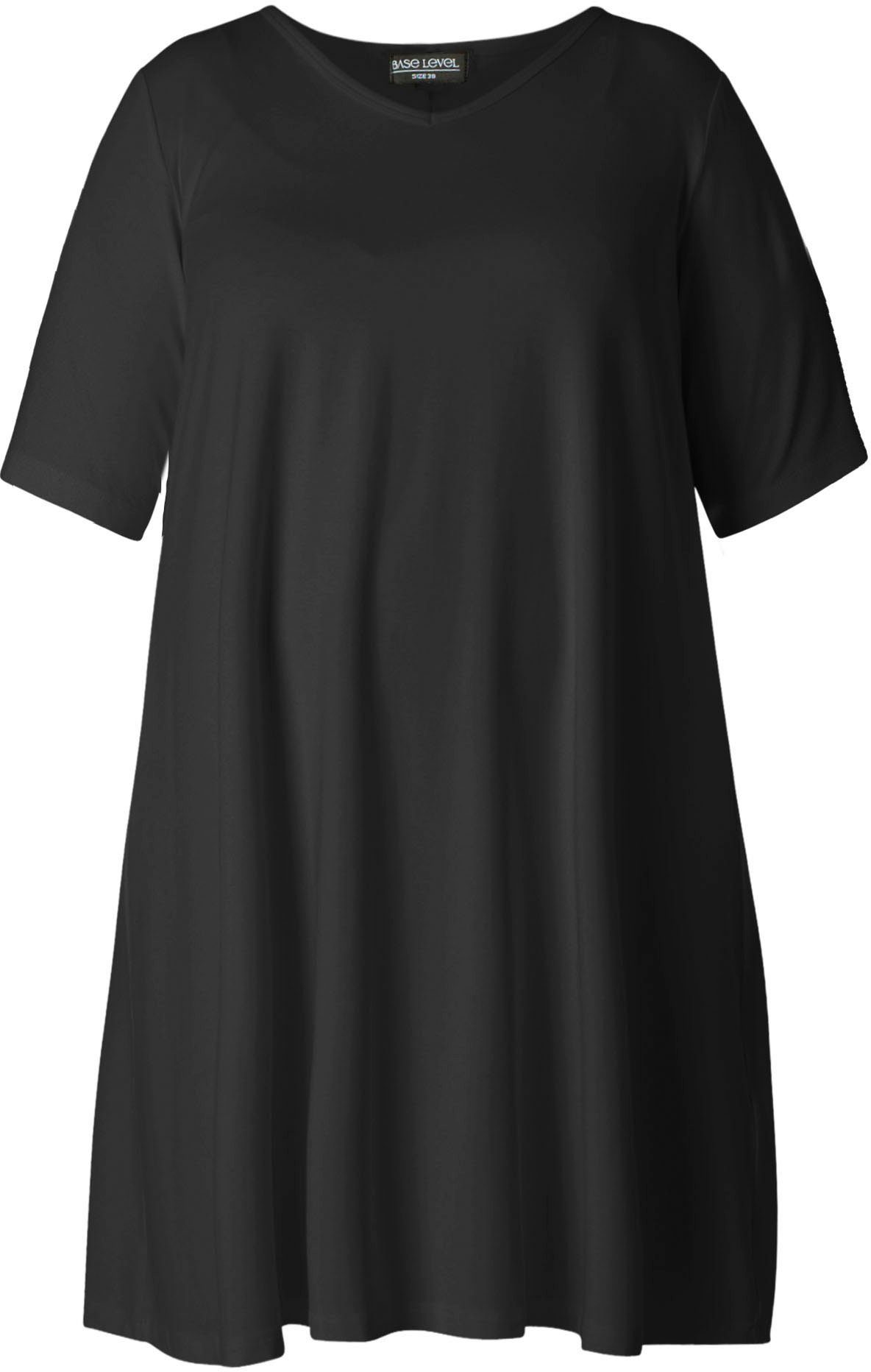 Base Level Curvy Shirtkleid In Abernathy ausgestellter leicht black Form