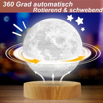 Bedee LED Nachttischlampe Mondlichtlampen 3D Magnetisch Schwebende Mondlampe, RGB 16 Lichtfarben, Magnetische Schwebende Mondlampe
