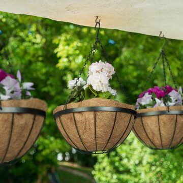relaxdays Blumenampel Blumenampel mit 3 Körben aus Kokosfaser