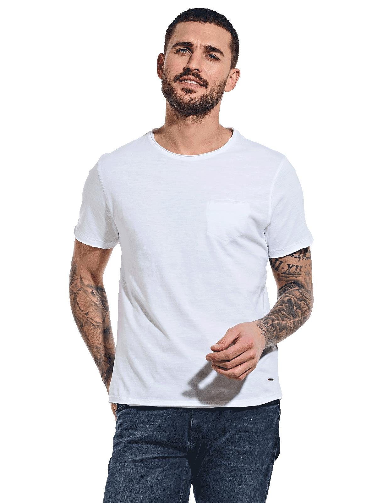 emilio adani T-Shirt emilio adani Herren T-Shirt "My Favorite", Reinweiss