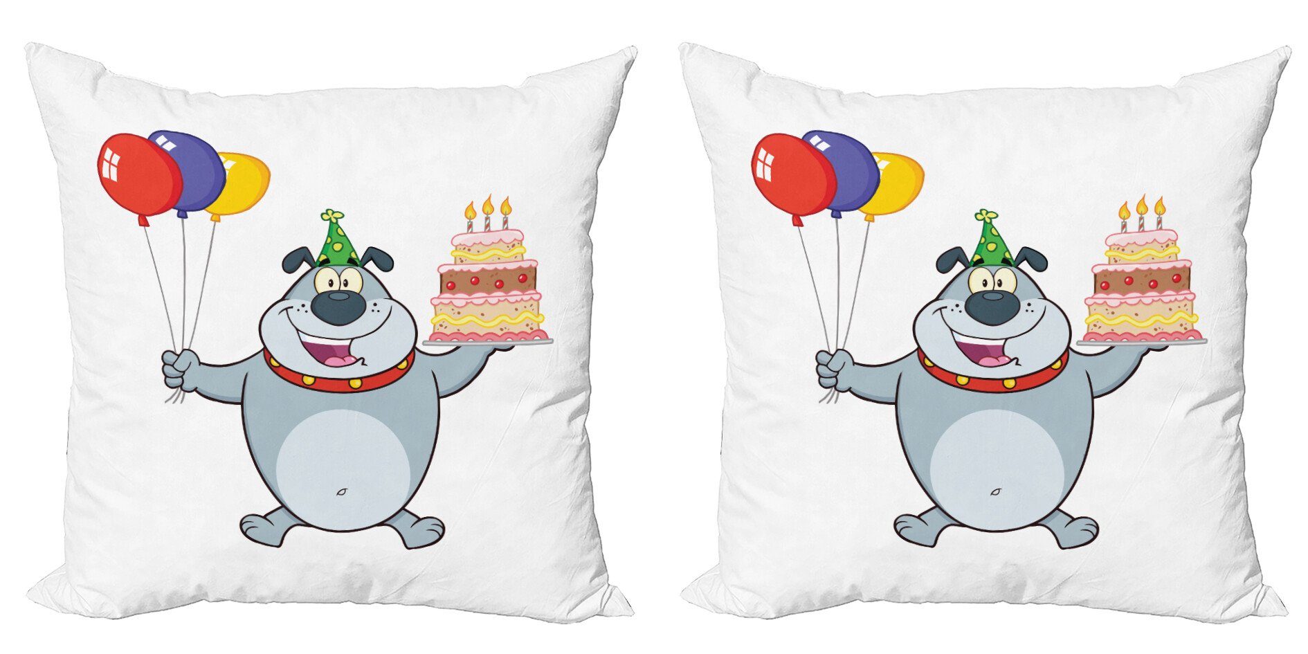 Digitaldruck, Modern Accent Abakuhaus und Kissenbezüge Ballone Kuchen Lächeln (2 Bulldog Doppelseitiger Stück),