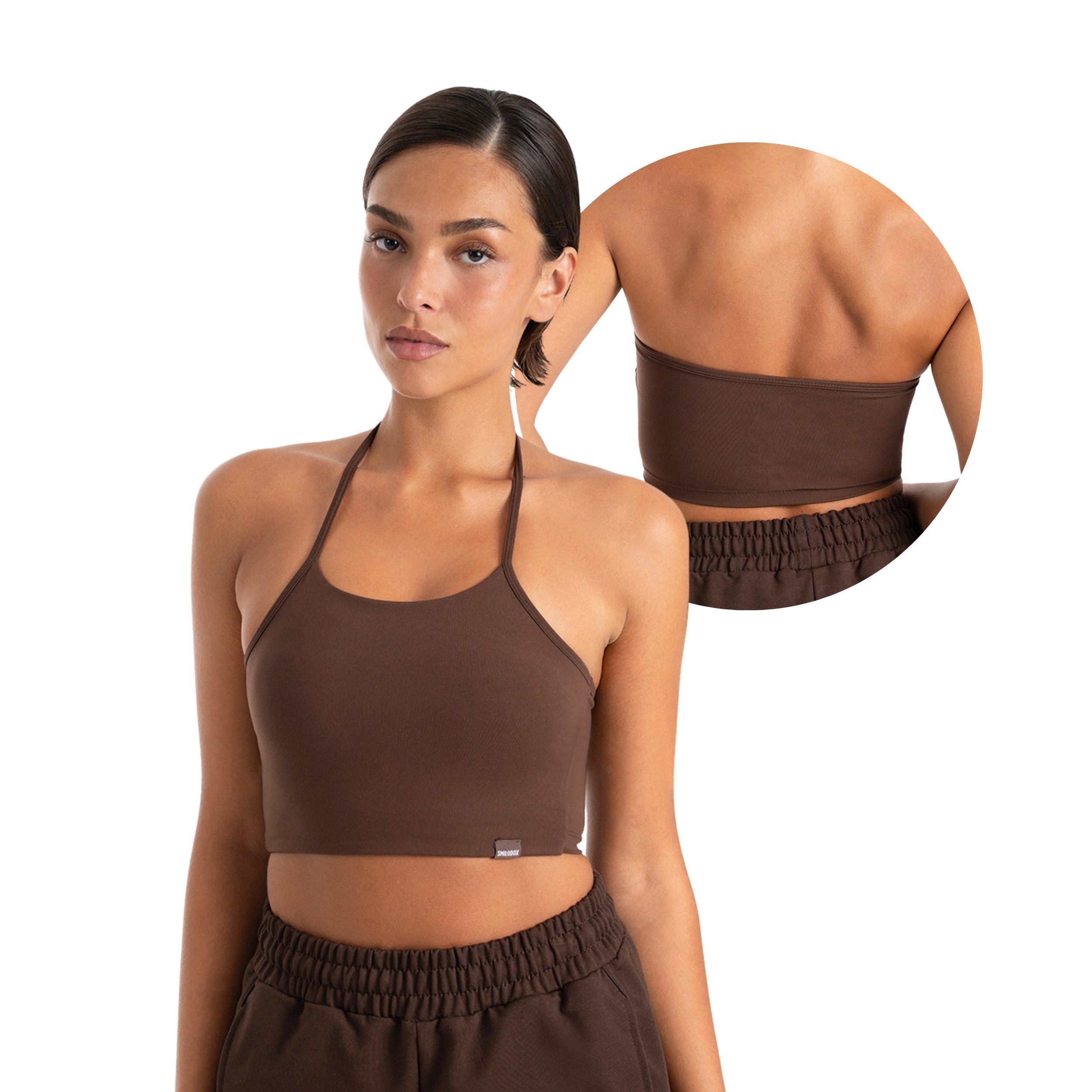 Smilodox Sport-BH Florea Damen, Neckholder Top, Slim Fit, Stretch, für Gym & Freizeit Verstellbare Träger, Soft Touch, Stretch, Figurbetont
