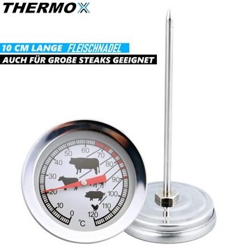 MAVURA Bratenthermometer THERMOX Analoges Fleisch- & Braten-Thermometer Backofenthermometer, Fleischthermometer Grillthermometer Fleischnadel Rostfreier Edelstahl