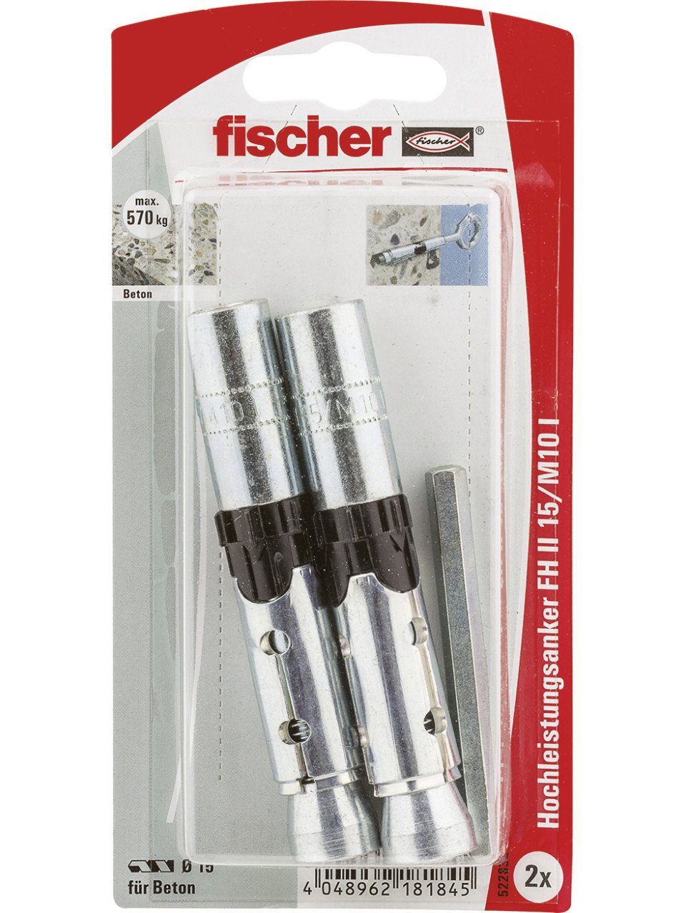 Schrauben- und Dübel-Set Fischer Hochleistungsanker FH ll-1 15.0 x 90 mm