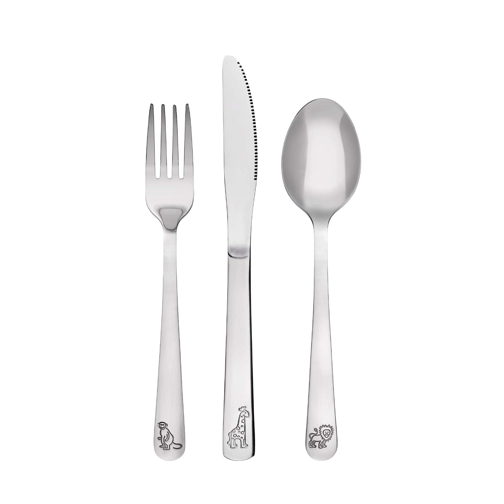 GRÄWE Kinderbesteck GRÄWE Kinderbesteck 3-teilig mit Tiermotiven, Edelstahl 18/0