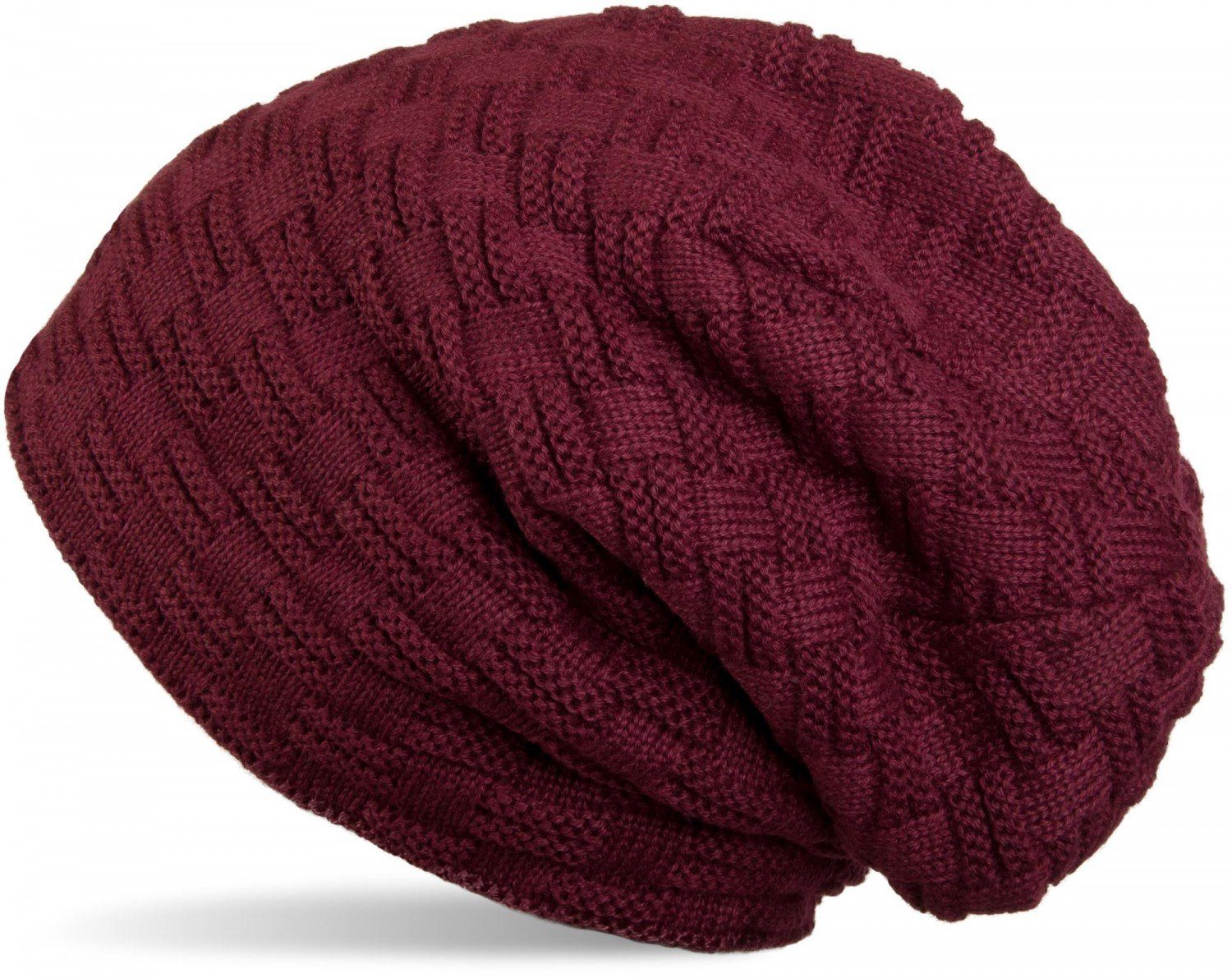 styleBREAKER Strickmütze Feinstrick Beanie mit Flecht Muster und Teddyfleece (1-St)