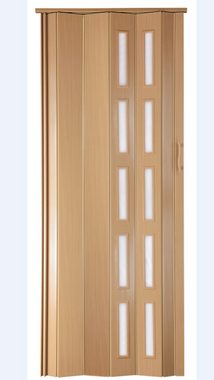 Standom Falttür Schiebetür Buche (Erle) Fenster H. 201 cm für Türbreite bis 80 cm st5 (1 Karton, 1-St., 1 Set), teils vormontiert