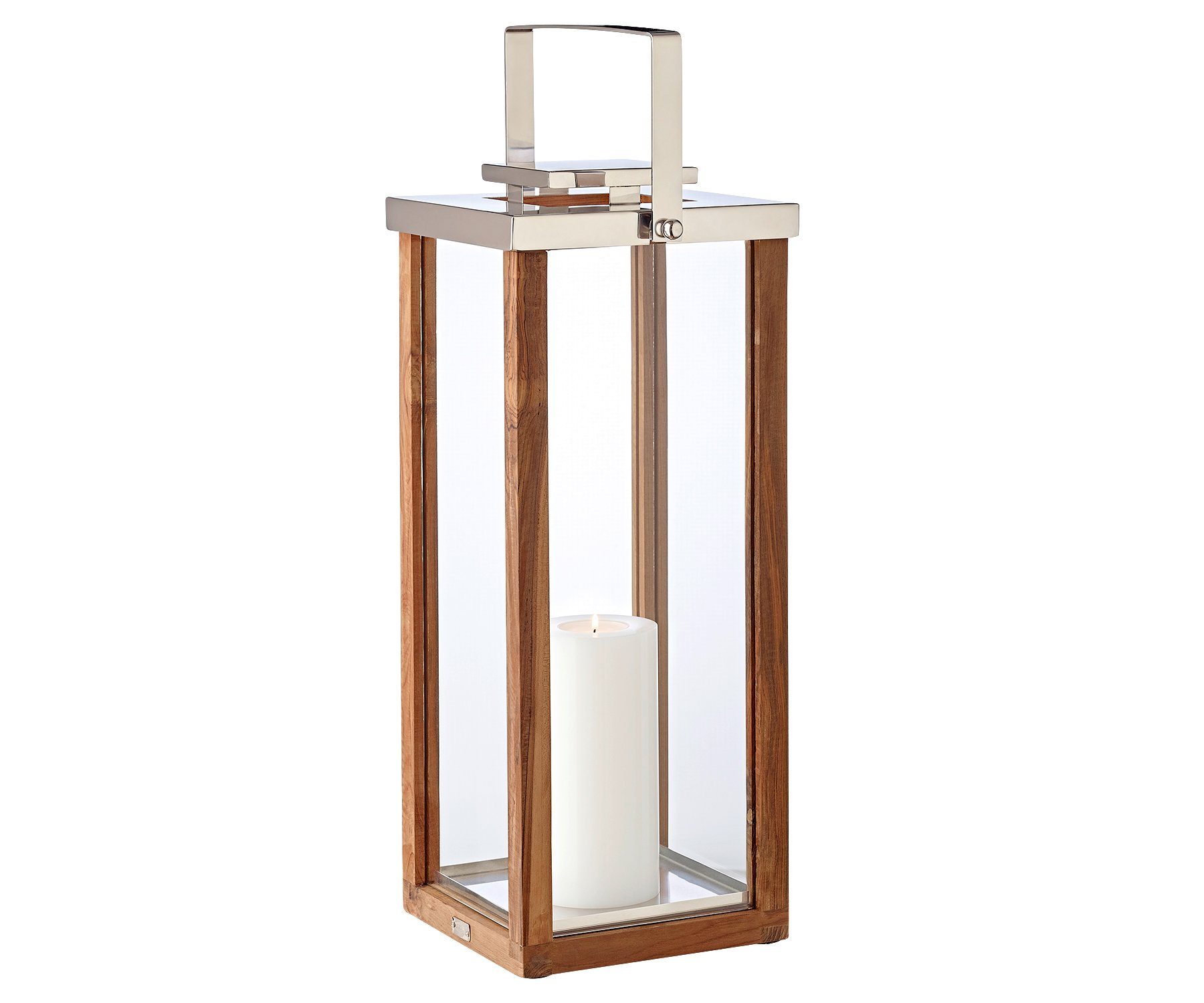 EDZARD Kerzenlaterne Miami, Laterne mit Griff, Teakholz & Edelstahl, H 60 cm. € 288,00