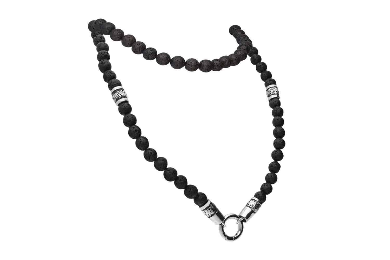 FILANGO Gliederkette Lavastein Kugelkette CHIRURGENSTAHLSEGMENTE (Ketten, 1-tlg)