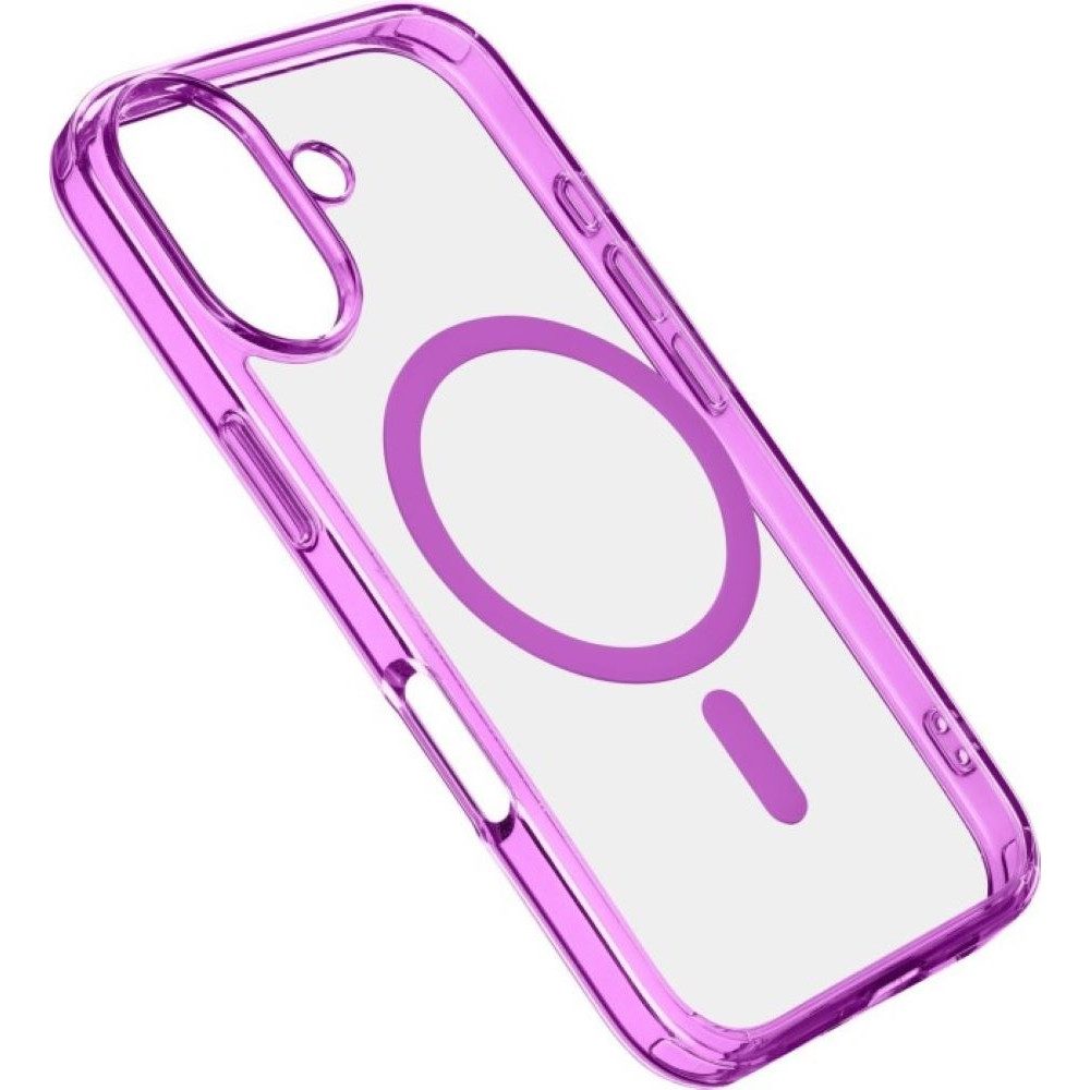 Cellularline Handyhülle Iconic Mag Apple iPhone 16 - Schutzhülle - pink/transparent