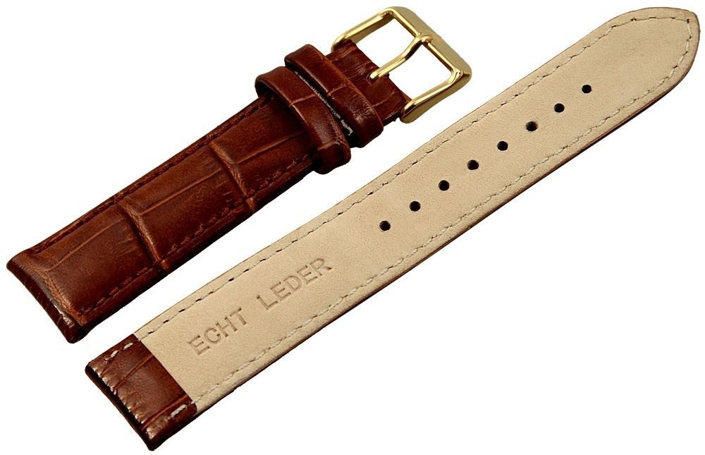 AKZENT Uhrenarmband 8000497 Hochwertiges Lederband in braun, 20 mm / 22 mm günstig online kaufen