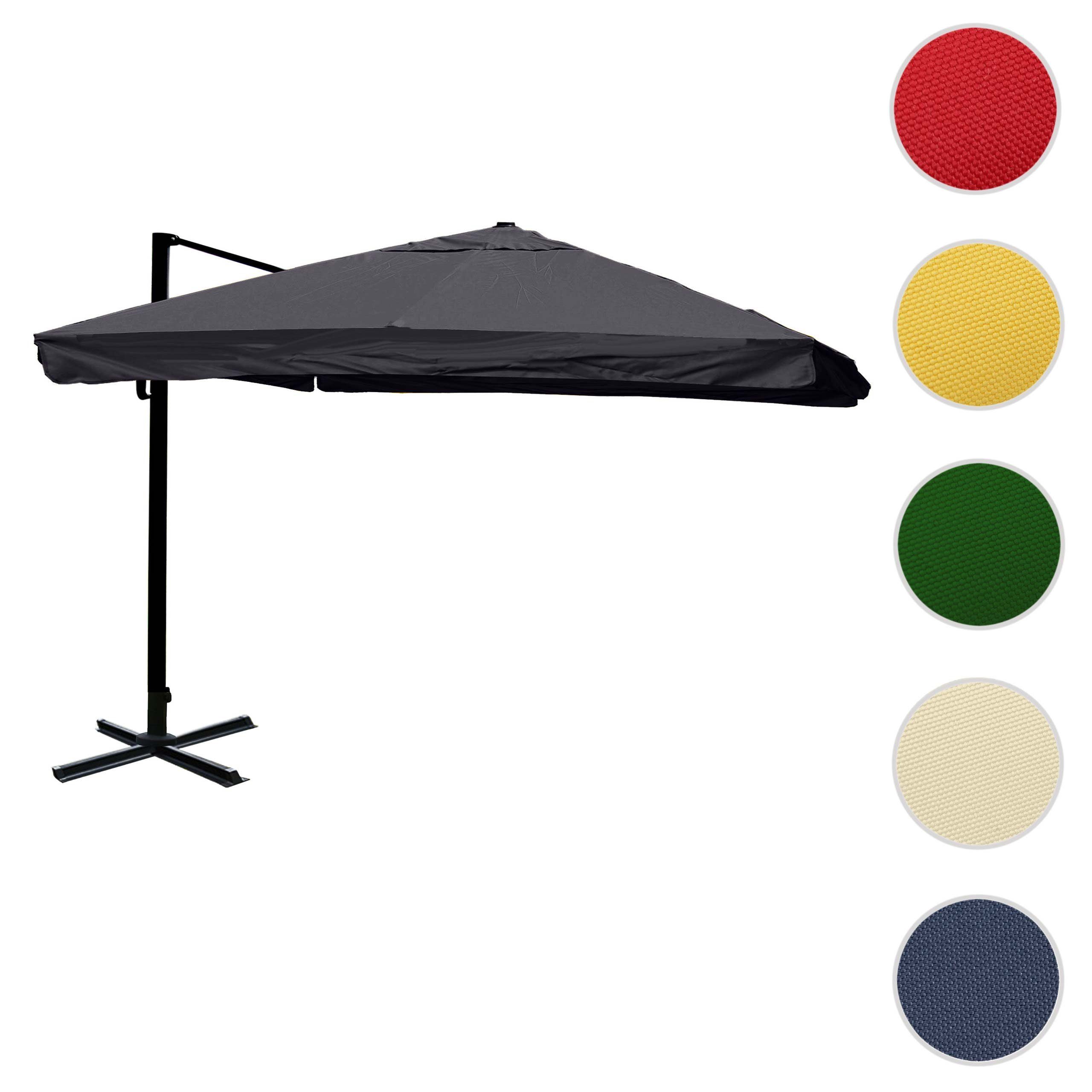 MCW Ampelschirm MCW-A96-6, LxB: 300x400 cm, 5-facher Höhen-/ Neigungswinkelverstellung, Windwiderstandsklasse 2