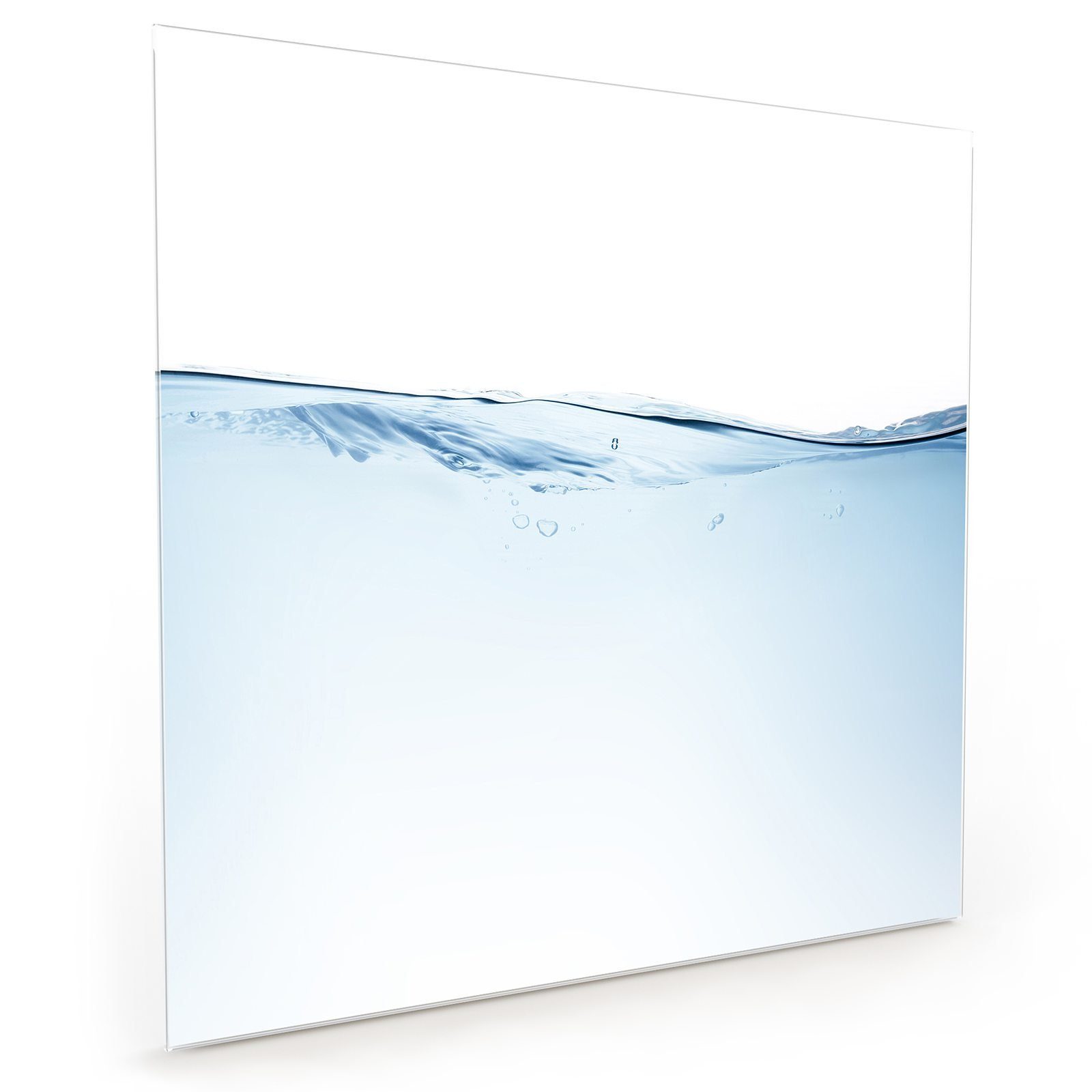 leicht mit Wasserwelle Glas Küchenrückwand Primedeco Motiv Spritzschutz Küchenrückwand