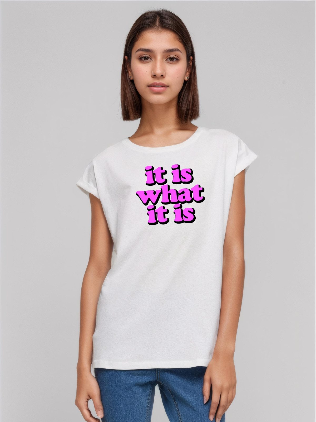 Be Famous Print-Shirt Classic Roll Up D-ITWASA (1-tlg., keine)