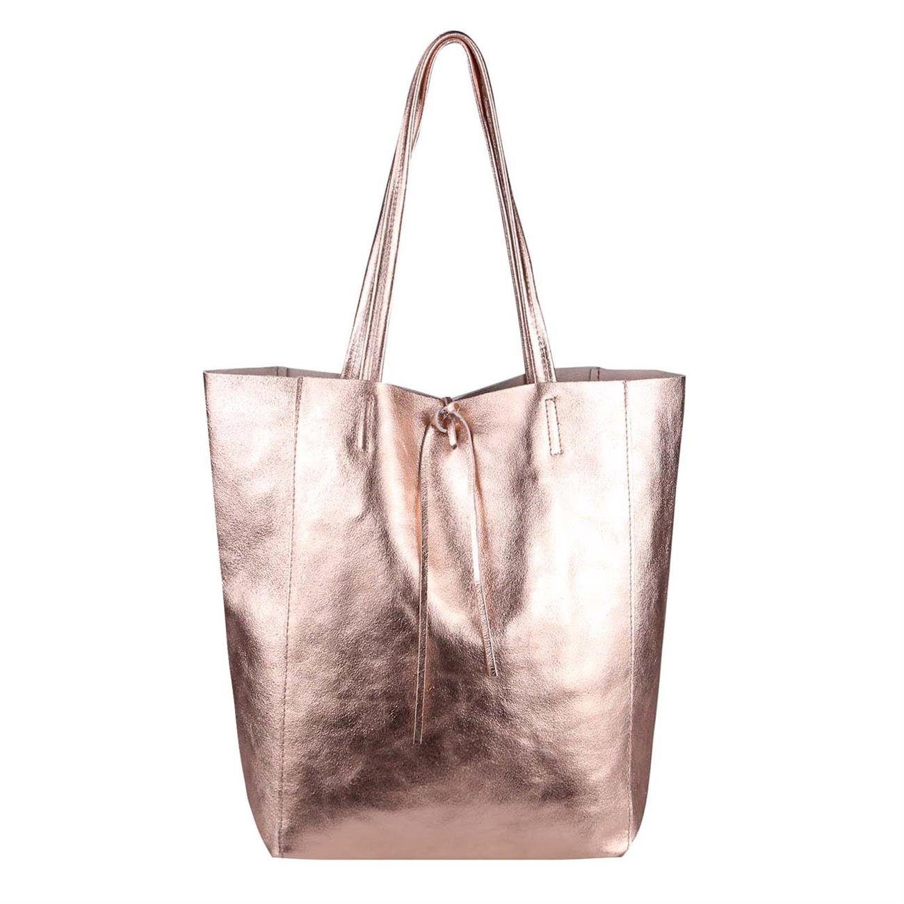 ITALYSHOP24 Schultertasche Made in Italy Damen Leder Tasche Schultertasche, ein Leichtgewicht, als Handtasche, Henkeltasche tragbar