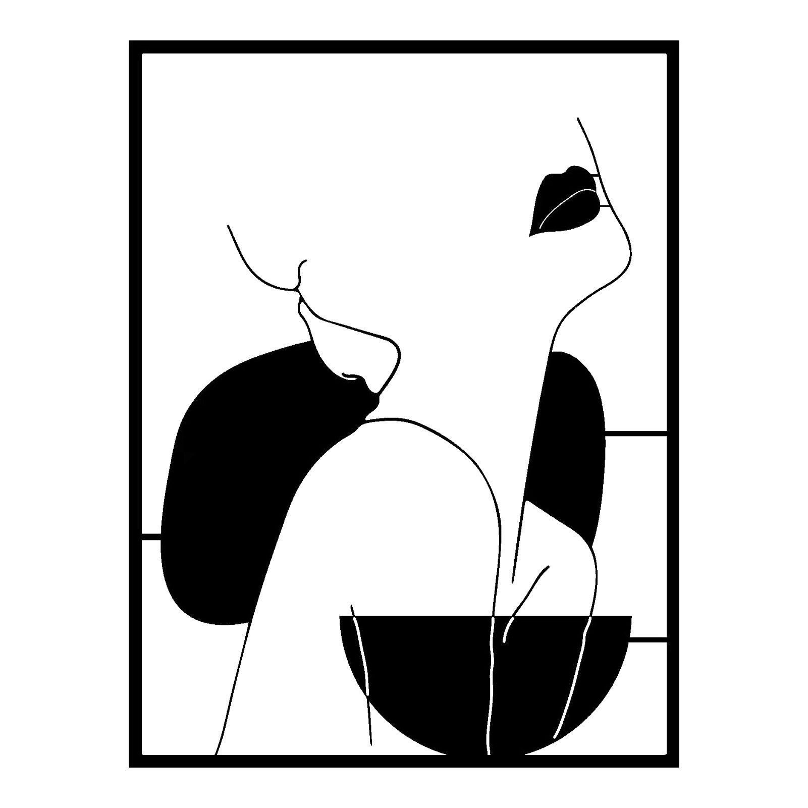 Jumpeak Wanddekoobjekt Rote Lippen Schönheit Geometrische Wandbehang, 3D, Geometrisch, 1XRote Lippen Schönheit Geometrische Wandbehang,Schwarz, Weiß,3 Größe