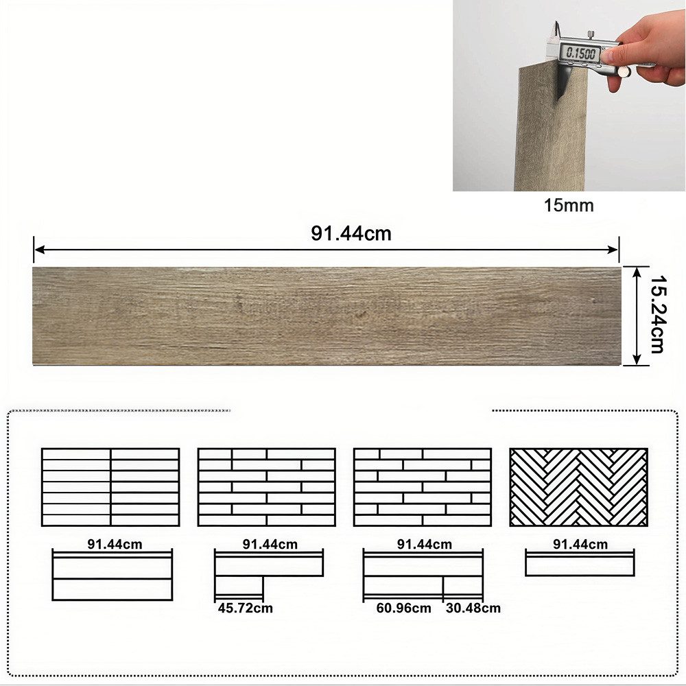 PFCTART Vinylboden Selbstklebende PVC Dielen in Holzoptik – 36 Platten für 5m², Umweltfreundlich & strapazierfähig – ideal für Wohnungen & Büros, Einfach zu verlegen, pflegeleicht, geeignet für Böden & Wände