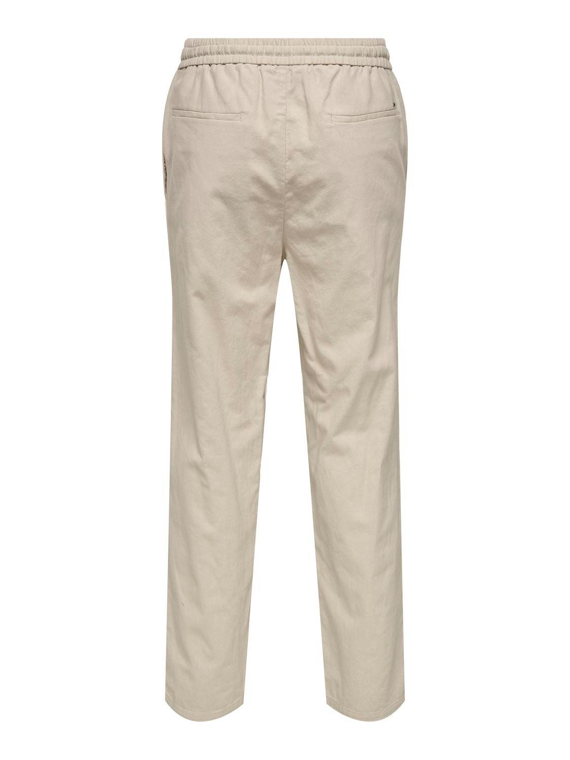 ONLY & SONS Schlupfhose ONSSINUS LOOSE 0007 COT LIN PANT NOOS Baumwolle mit Leinen, locker geschnitten