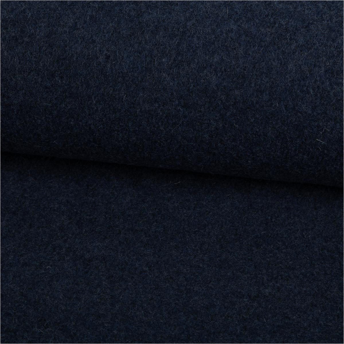 SCHÖNER LEBEN. Stoff Walkloden Stoff Meterware indigo-blau 140cm, atmungsaktiv