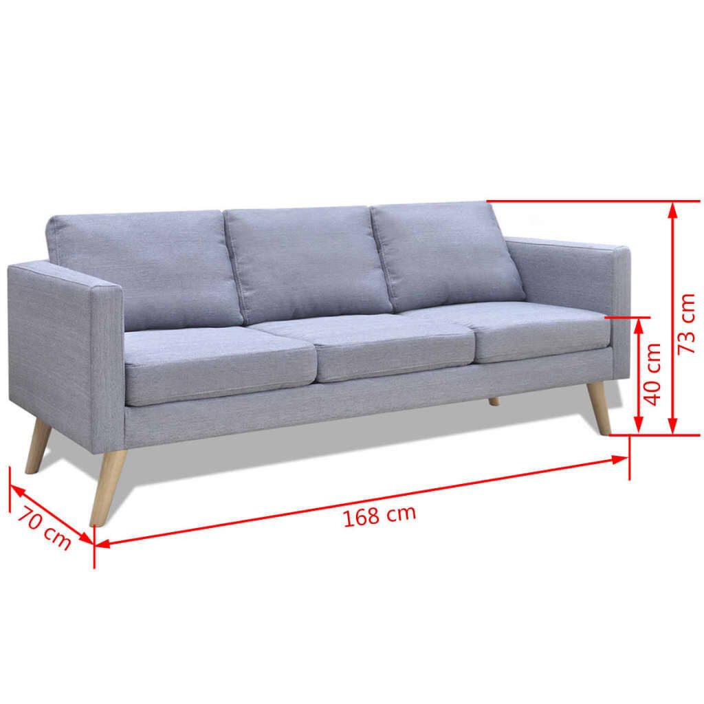 ZMH Sofa Sofagarnitur 2-Sitzer & 3-Sitzer Stoff Hellgrau