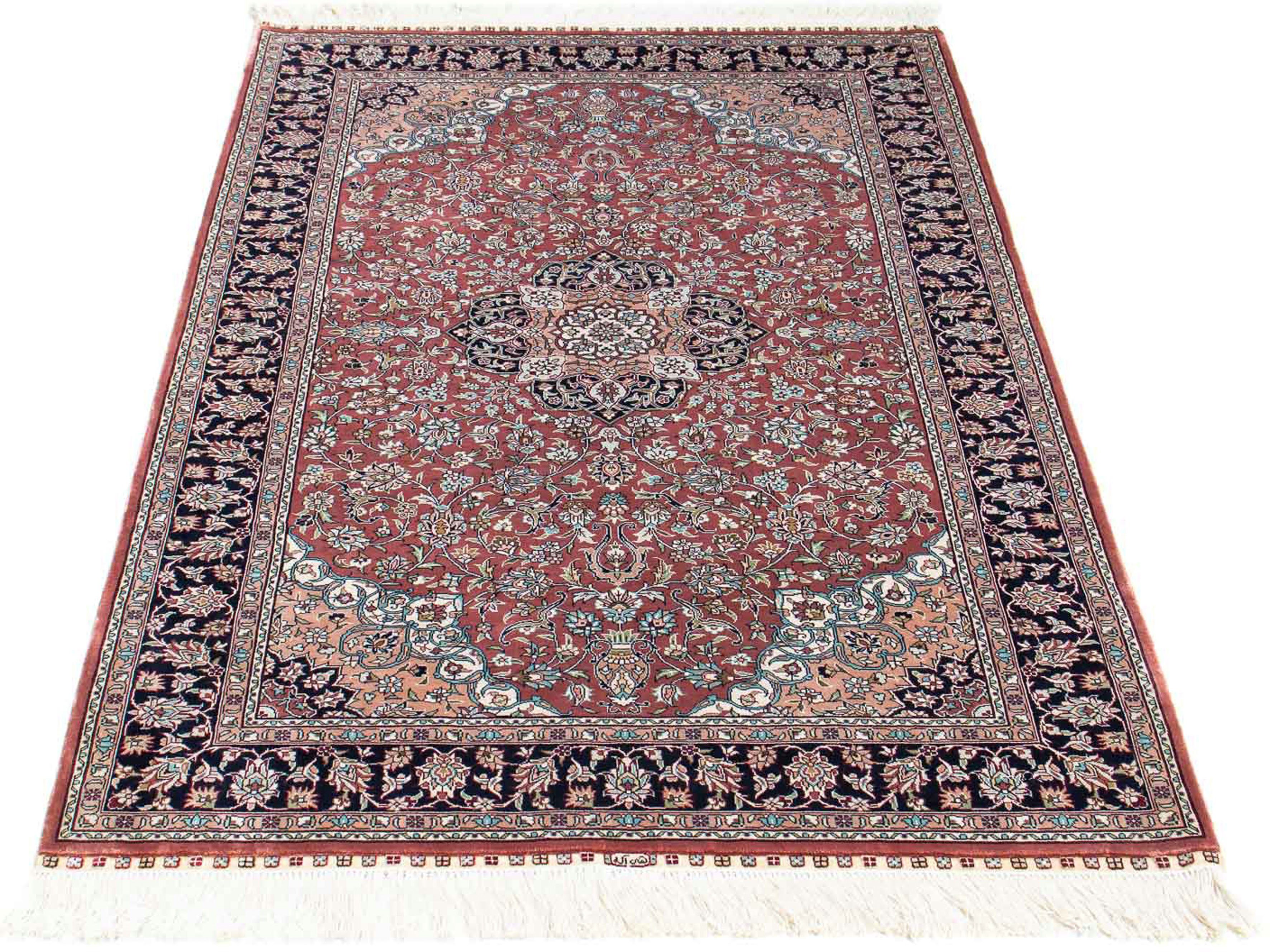 Orientteppich Hereke - 152 x 91 cm - dunkelrot, morgenland, rechteckig, Höhe: 3 mm, Wohnzimmer, Handgeknüpft, Einzelstück mit Zertifikat