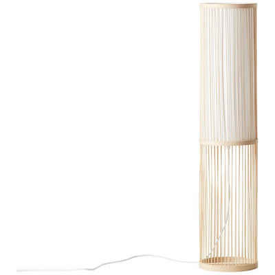 Brilliant Stehlampe Nori, ohne Leuchtmittel, 90,5 cm Höhe, Ø 20 cm, E27, Bambus/Textil, natur/weiß