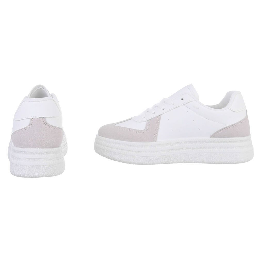 Ital-Design Damen Low-Top Freizeit Sneaker (88577216) Flach Sneakers Low in Weiß