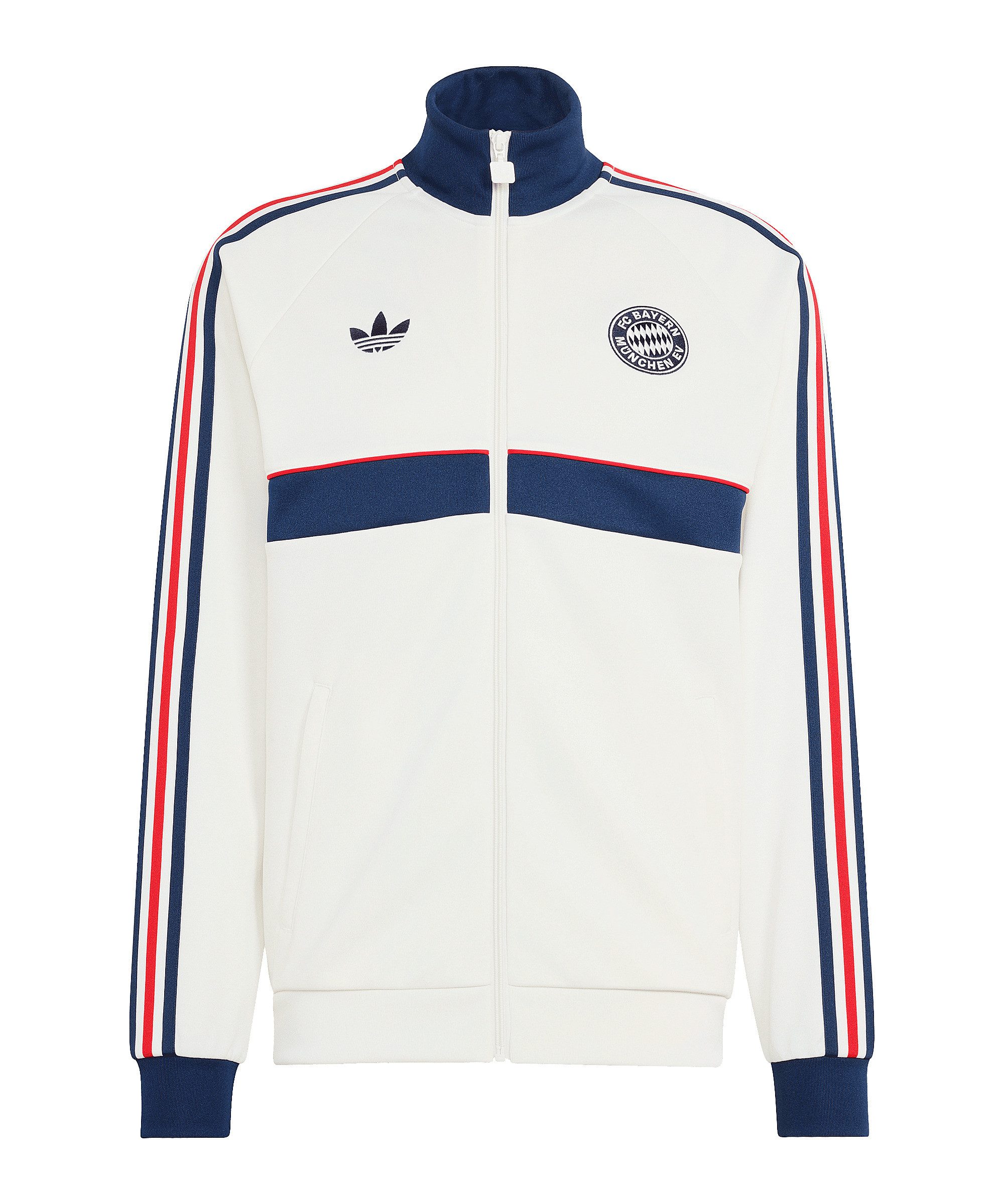 adidas Originals Sweatjacke adidas Originals FC Bayern München Jacke Weiß Polyester