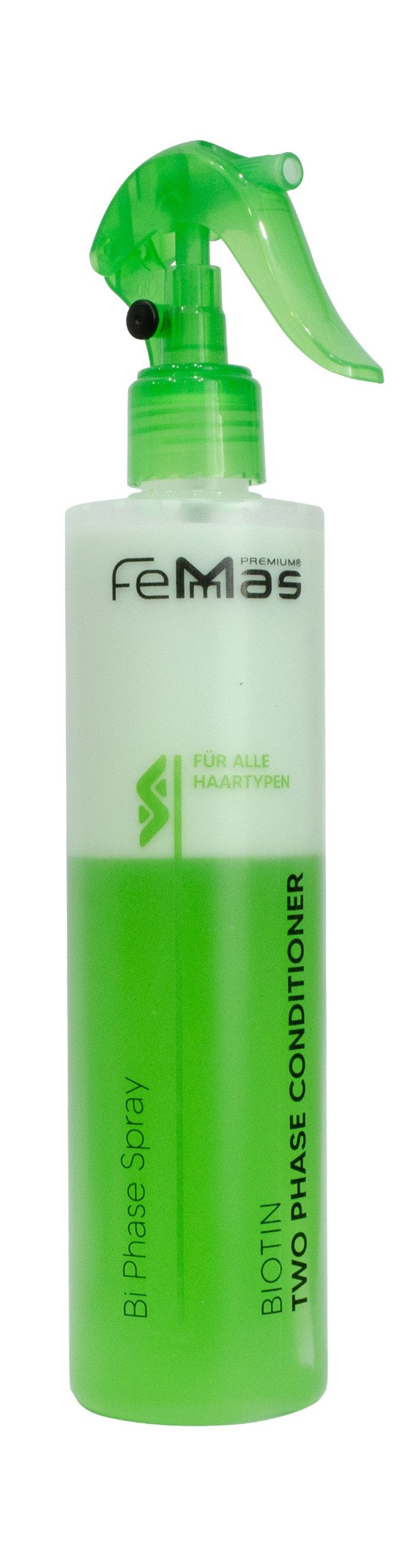 Femmas Premium Haarpflege-Spray FemMas Bi-Phase Spray Biotin 320 ml, gegen brüchiges Haar, Fördert das Haarwachstum, beugt Haarausfall vor