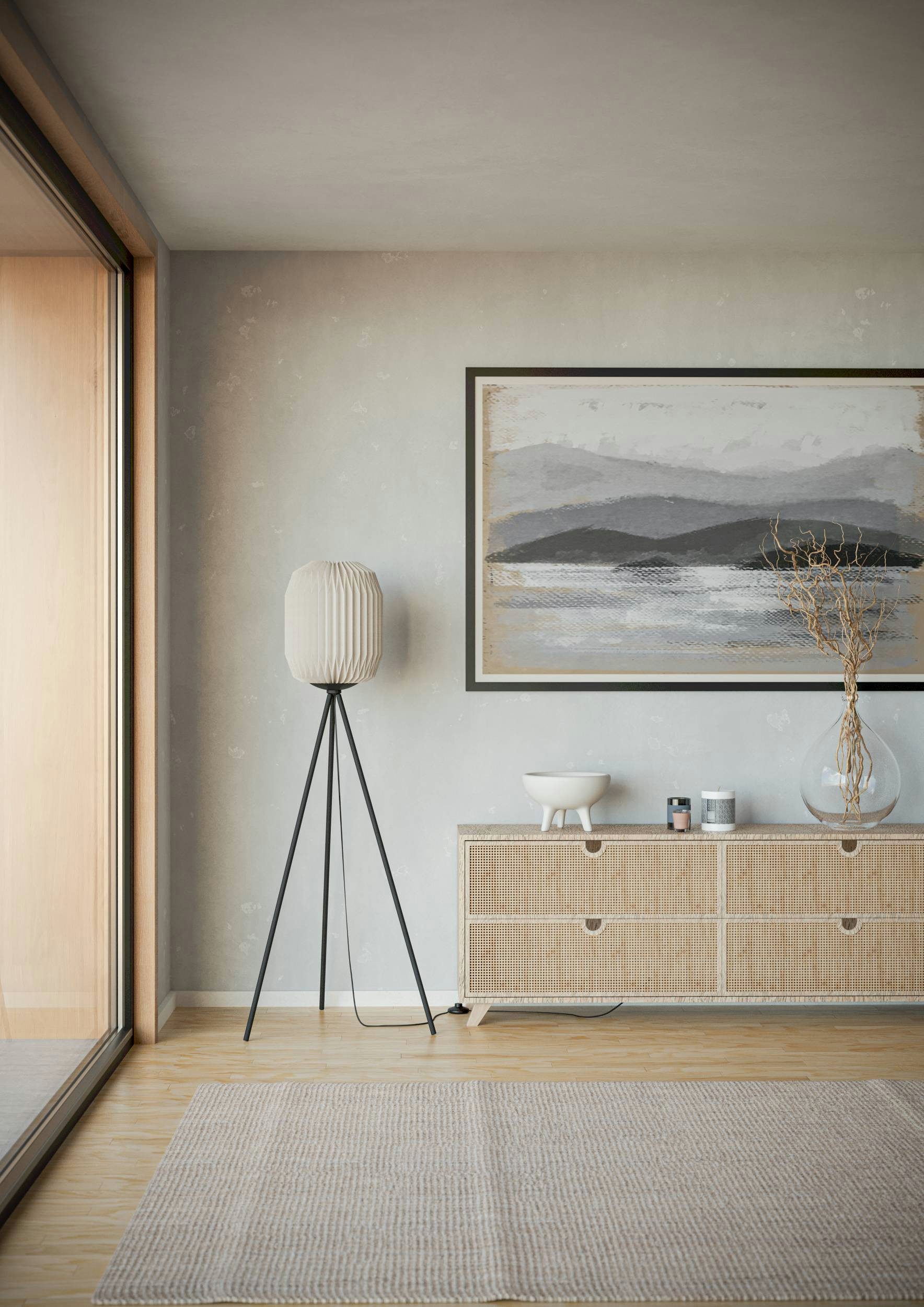 EGLO Stehlampe Belgrave Stehlampe japanisch, aus Metall und Papier, Dreibein Lampe, Ein-/Ausschalter, ohne Leuchtmittel, Stehleuchte - H141,5 x Ø30 cm - schwarz - 1X60W exkl.