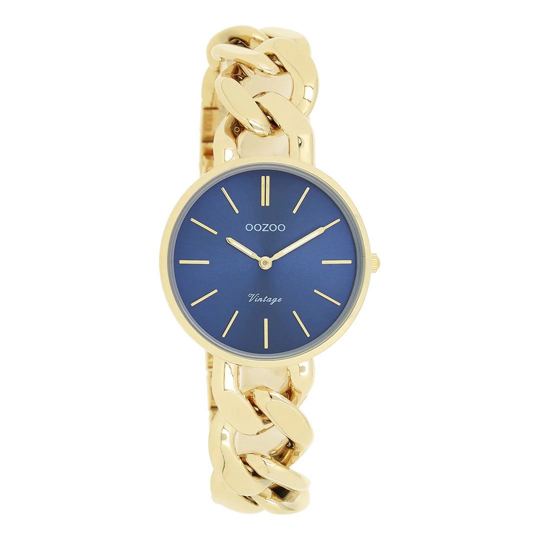 OOZOO Quarzuhr Damenuhr C20359 Blau Kett...