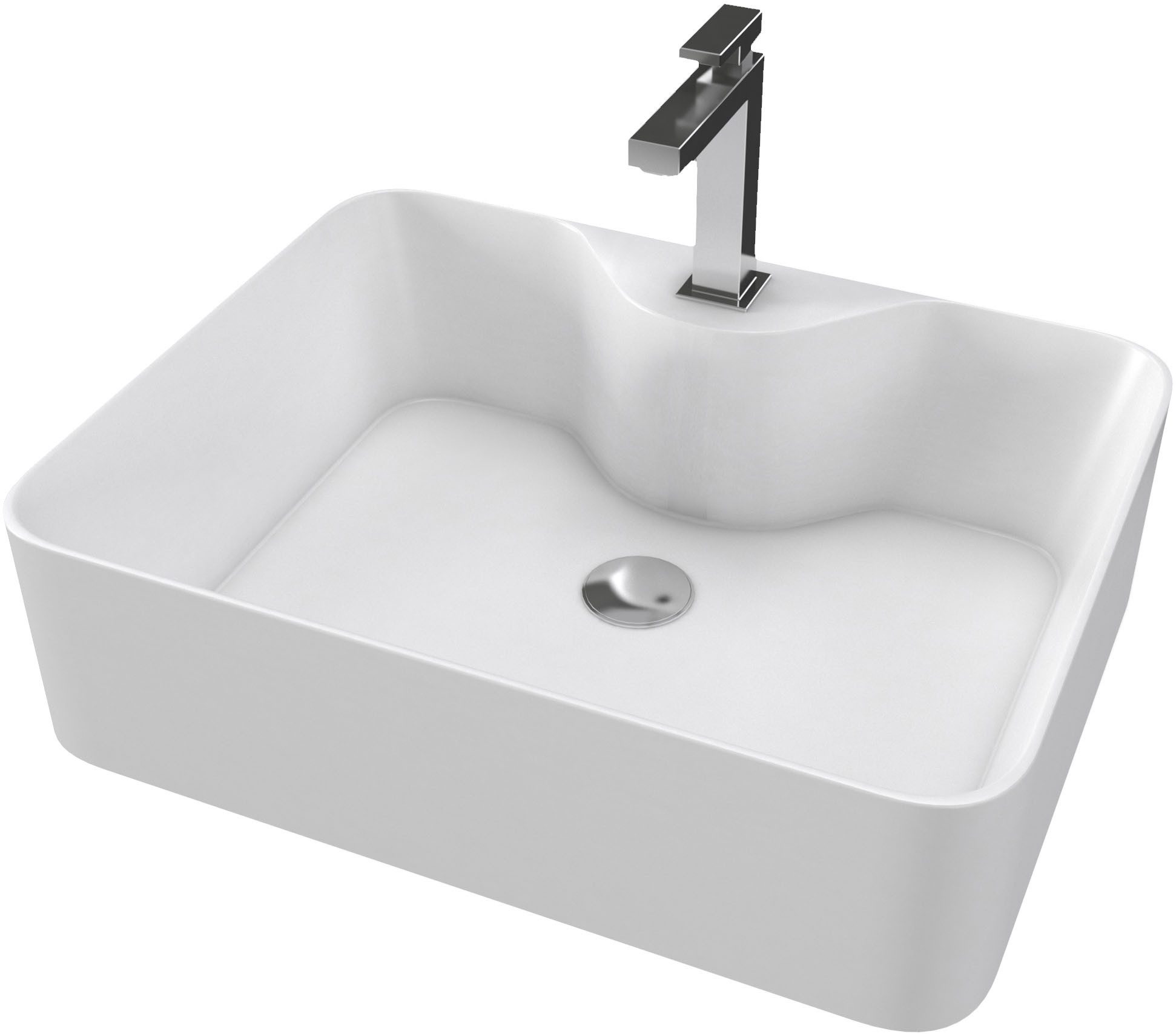 Marwell Aufsatzwaschbecken FJORD, 40x37 cm, mit Pop-up Ventil