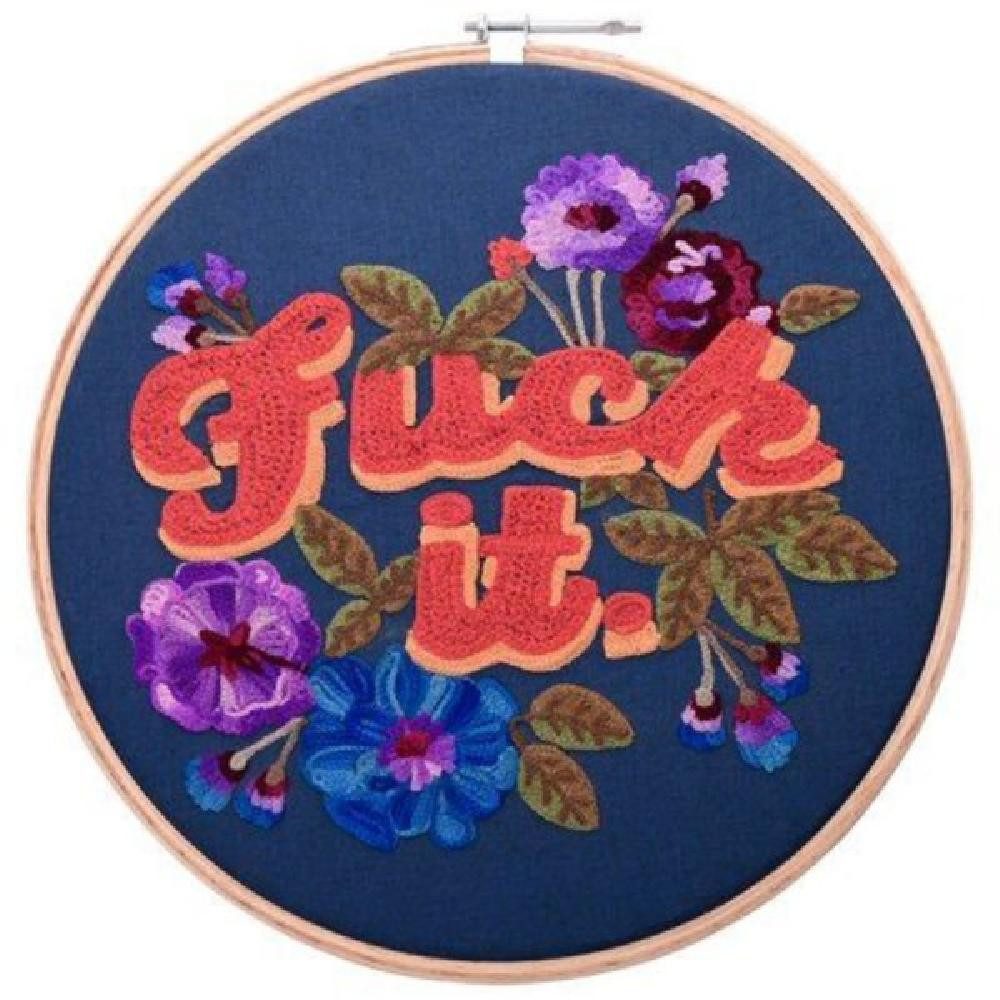 Giftcompany Wanddekoobjekt Wandbild Stickbild Fuck It günstig online kaufen