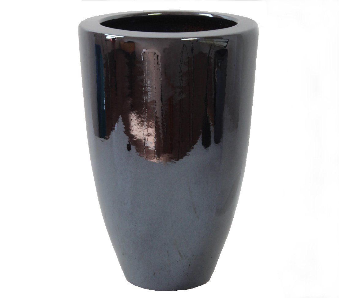 Dehner Übertopf Vase, konisch, glasierte Keramik, hohe Pflanzvase in  modernem Design