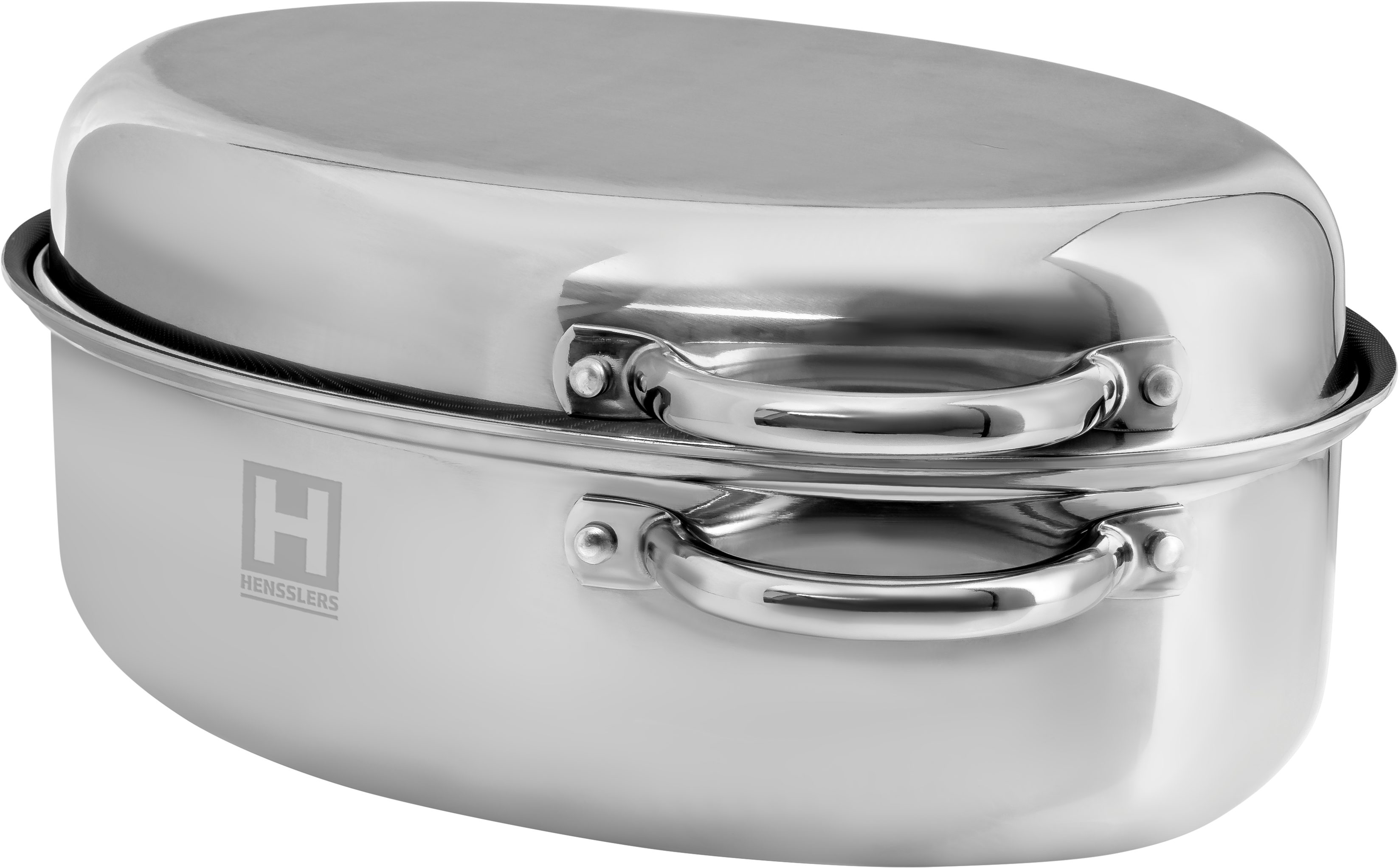 HENSSLERS Кастрюли жаровни HENSSLERS Кастрюли жаровни Deluxe, 9L, Edelstahl (2-tlg), 3-Schicht Material mit Wabenstruktur, Maße (L/B/H) 41x28,5x17,5 cm